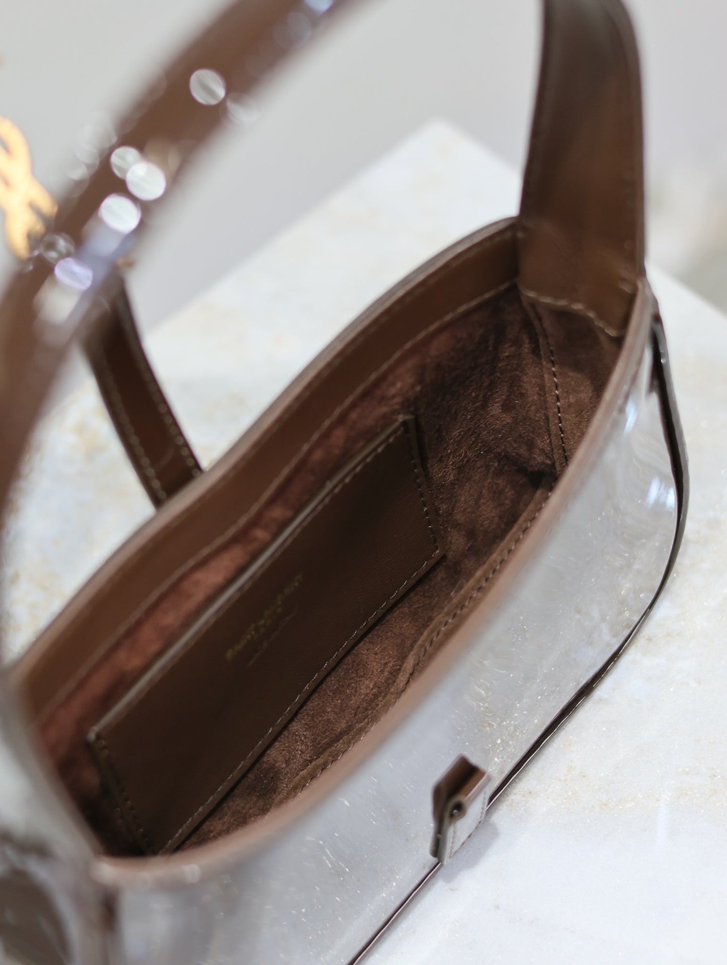 Le 5 a 7 19cm dark brown patent calfskin mysite