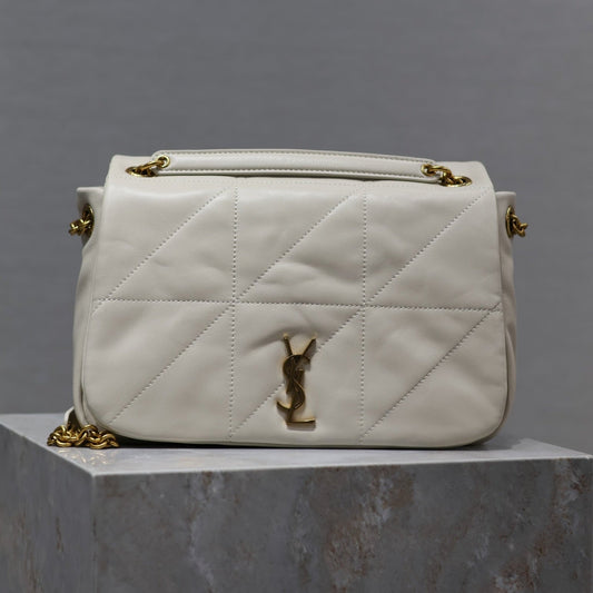 JAMIE 4.3 SMALL BAG 25 IN WHITE LAMBSKIN GOLD HARDWARE mysite