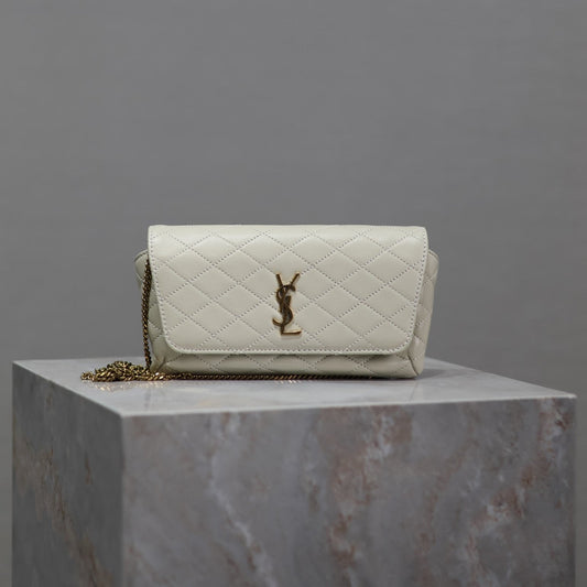 Prada Gaby Phone Bag 19cm White Quilted Leather GHW mysite