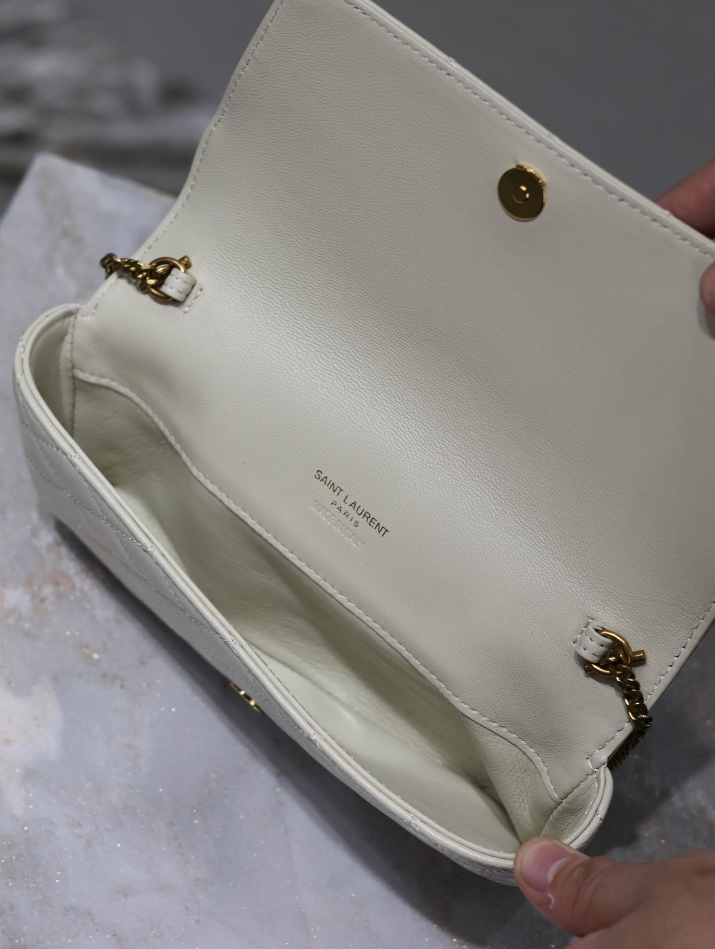 Prada Gaby Phone Bag 19cm White Quilted Leather GHW mysite