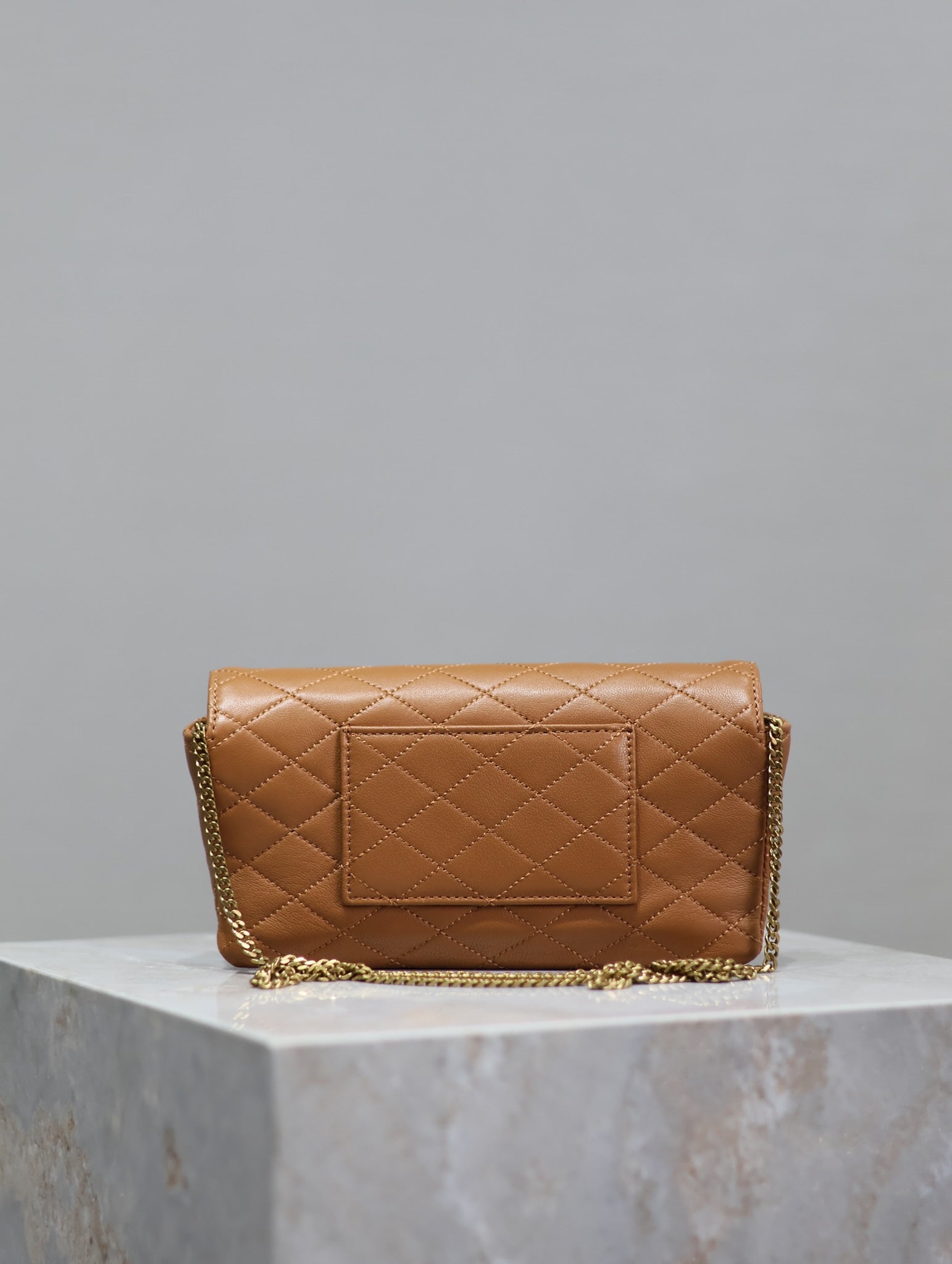 Prada Gaby Phone Bag 19cm Light Brown Quilted Leather GHW mysite
