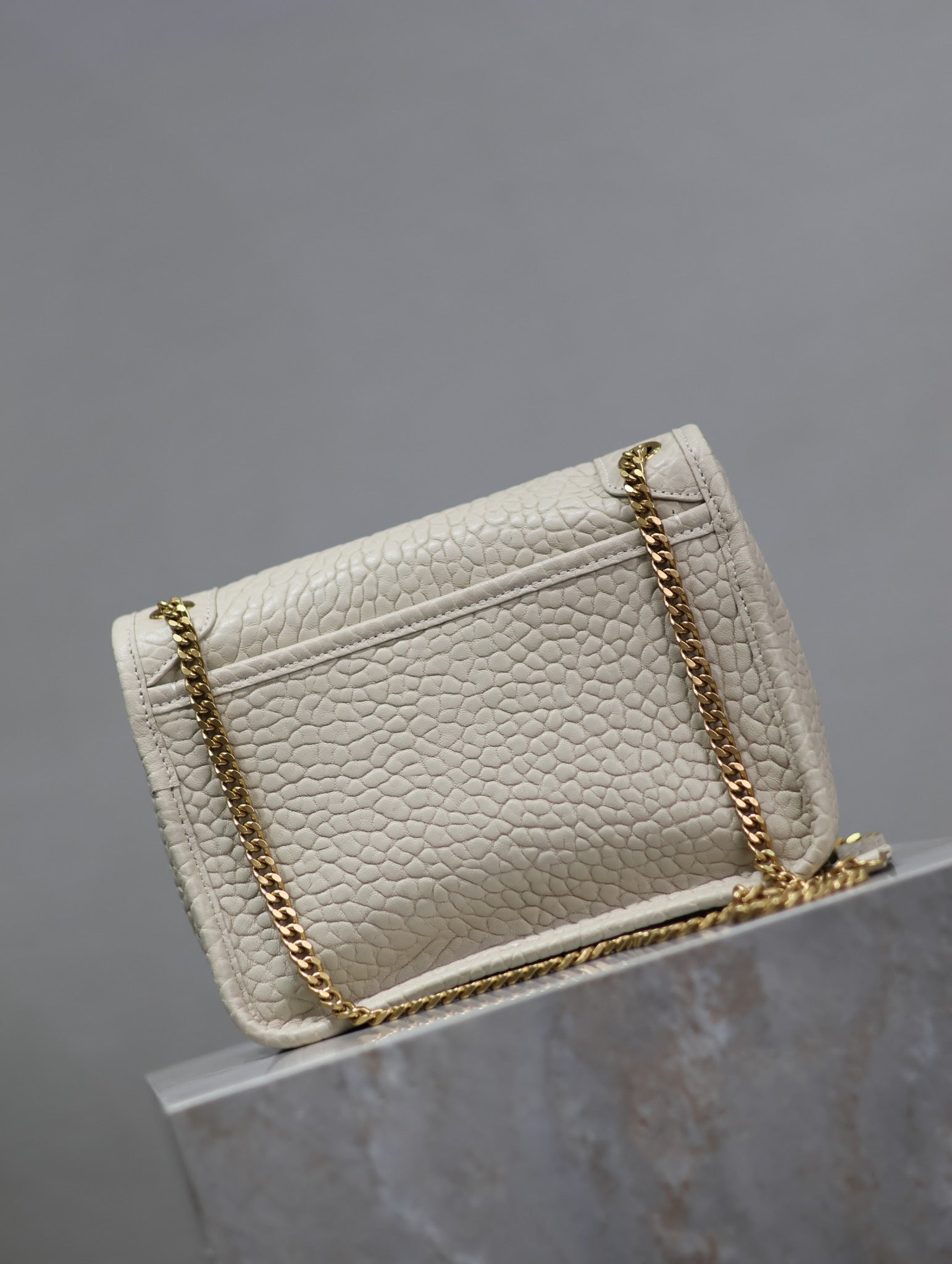 NIKI BABY 22 IN WHITE ELEPHANT PATTERN LAMBSKIN GOLD LOGO mysite