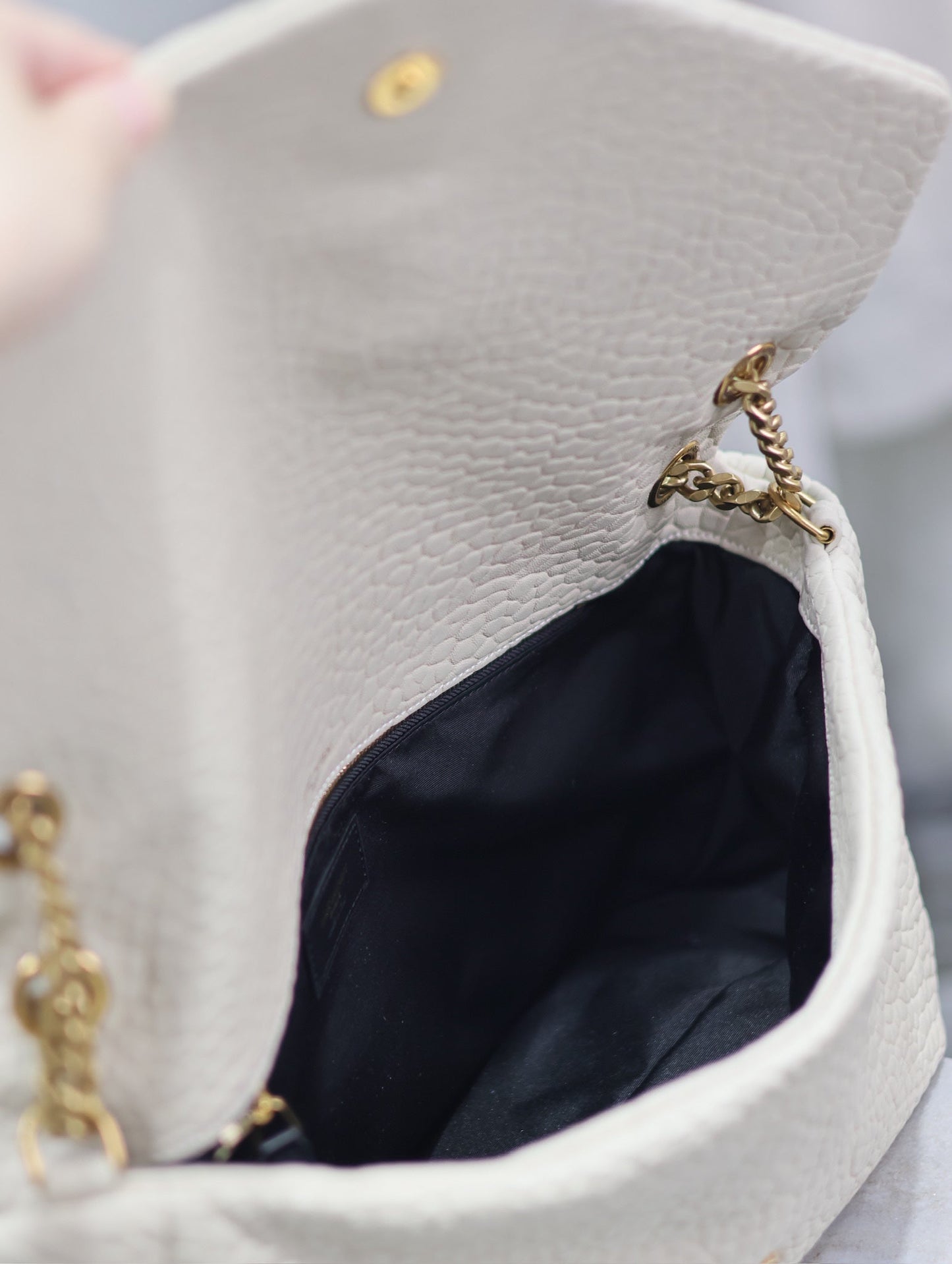 CALYPSO BAG 35 IN WHITE LAMBSKIN GOLD HARDWARE mysite