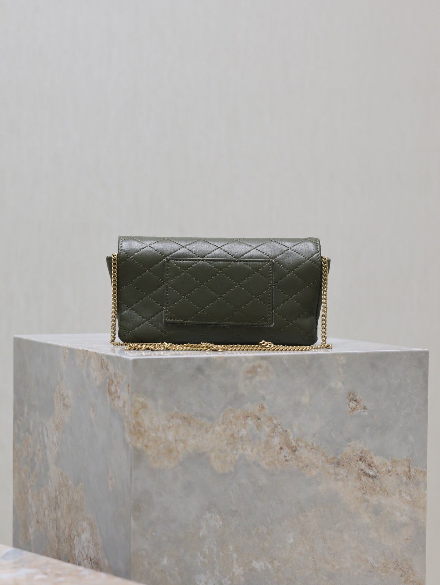 Prada Gaby Phone Bag 19cm Olive Green Quilted Leather mysite