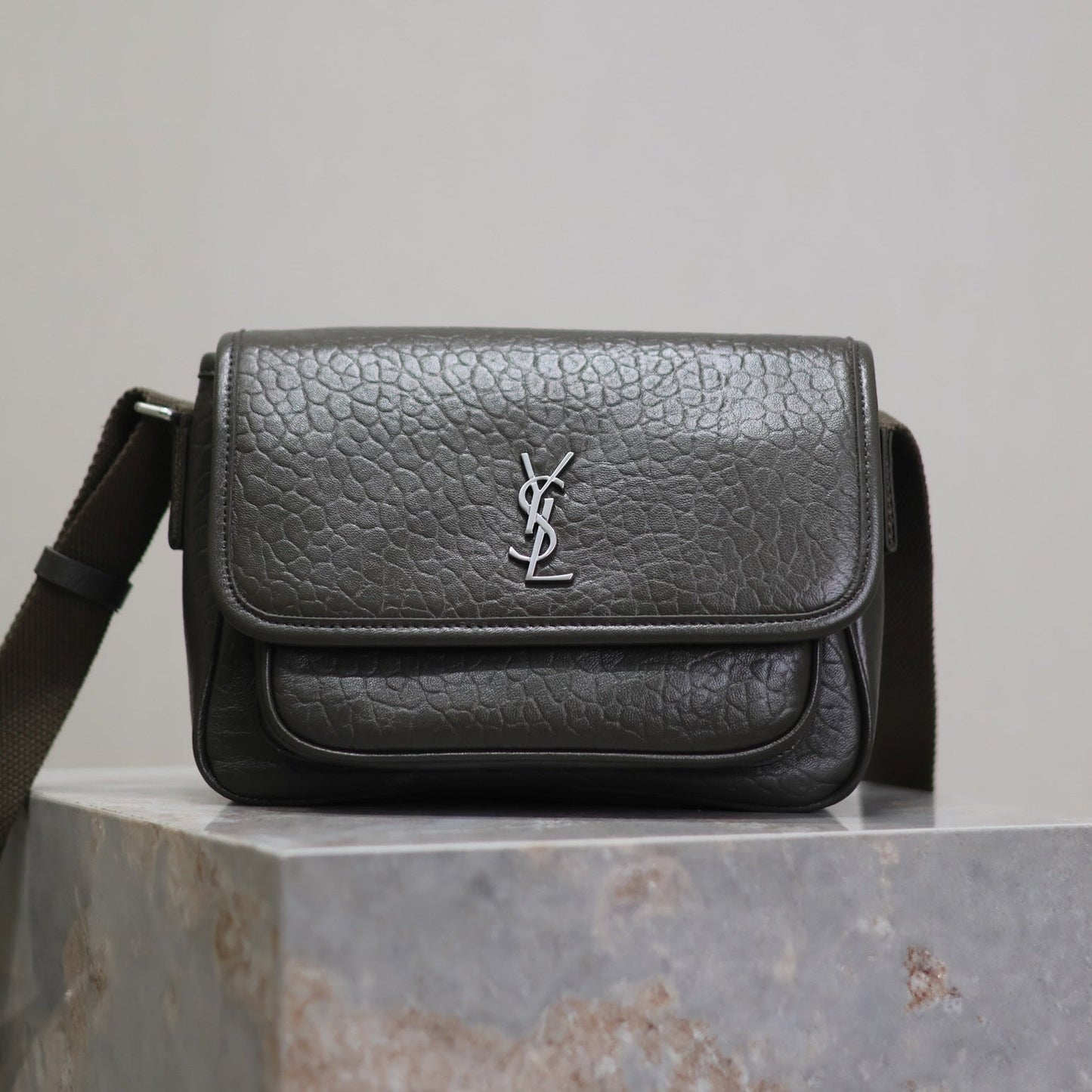 NIKI BABY 22 IN UNIFORM GREEN LAMBSKIN SILVER LOGO mysite