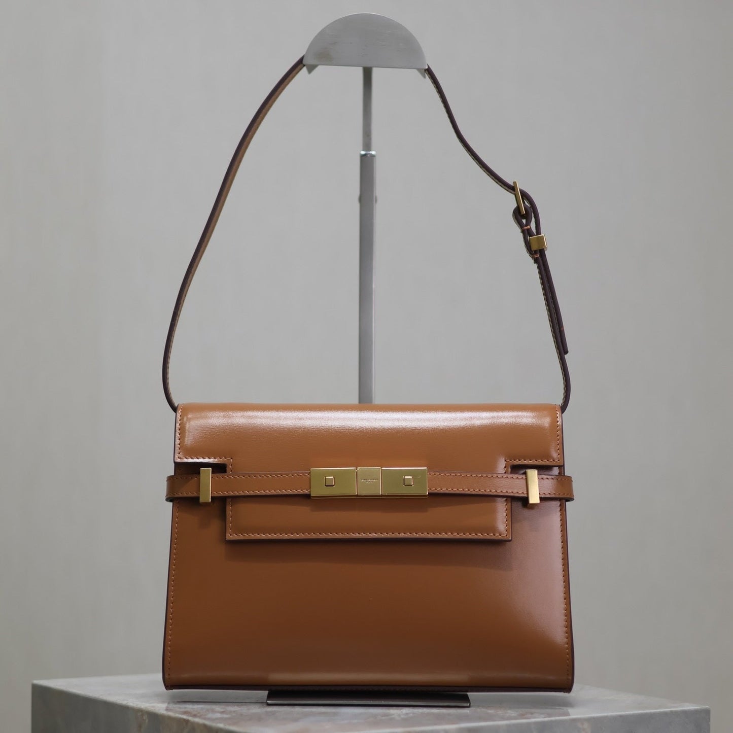 MANHATTAN SMALL 24 IN BRONZE BROWN CALFSKIN GOLD HARDWARE mysite