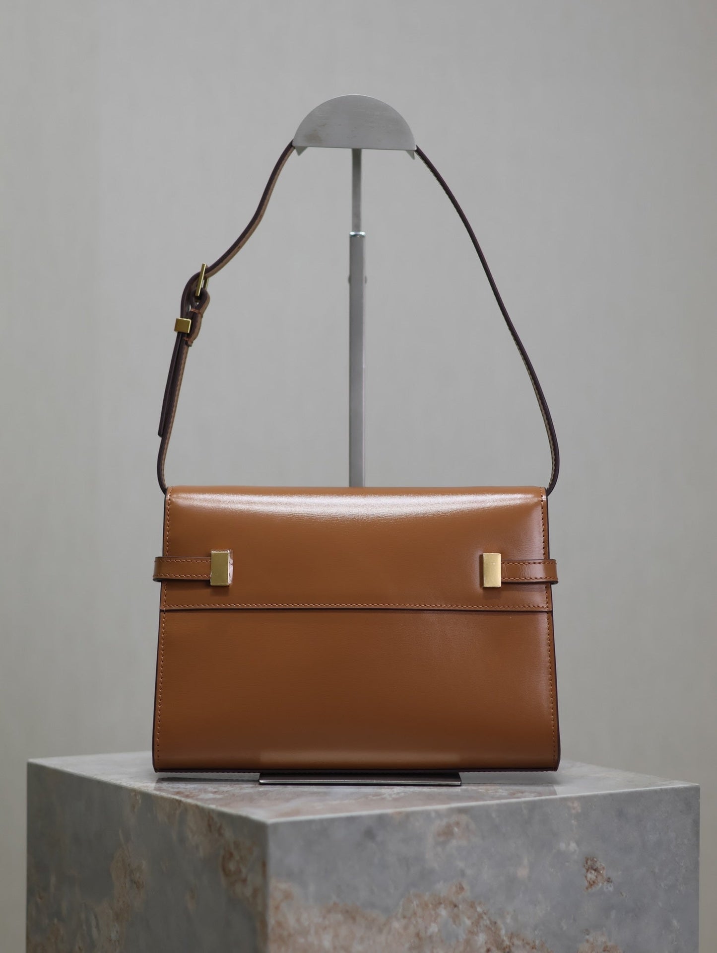 MANHATTAN SMALL 24 IN BRONZE BROWN CALFSKIN GOLD HARDWARE mysite