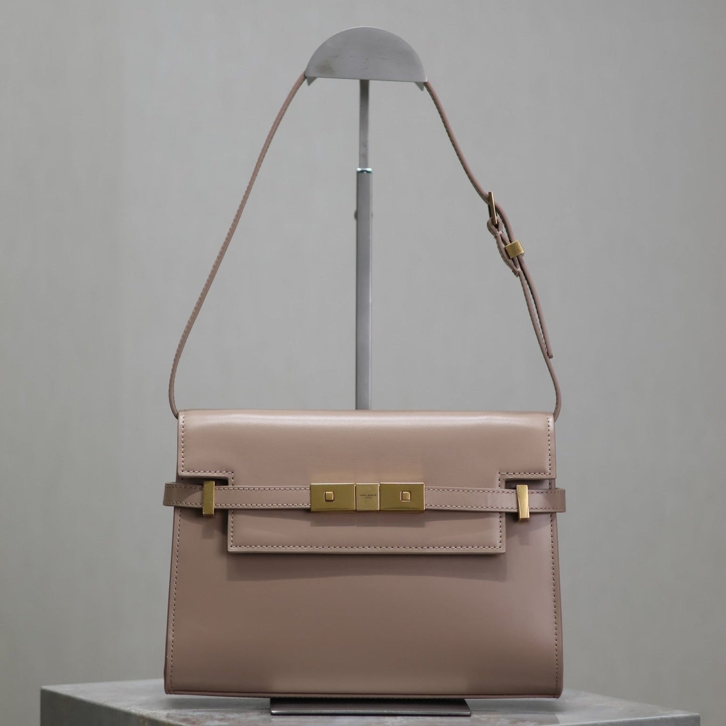 MANHATTAN SMALL 24 IN DARK BEIGE SMOOTH LAMBSKIN GOLD HARDWARE mysite