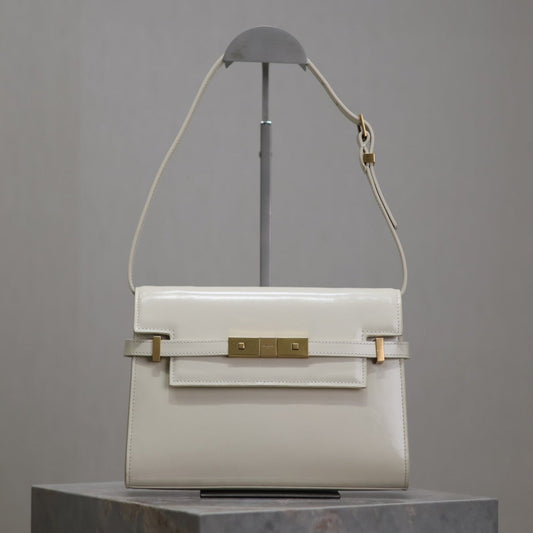 MANHATTAN SMALL 24 IN WHITE SMOOTH LAMBSKIN GOLD HARDWARE mysite
