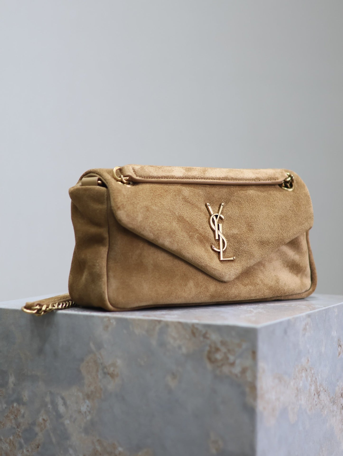 CALYPSO BAG 26 IN CIDER BROWN SUEDE GOLD HARDWARE mysite