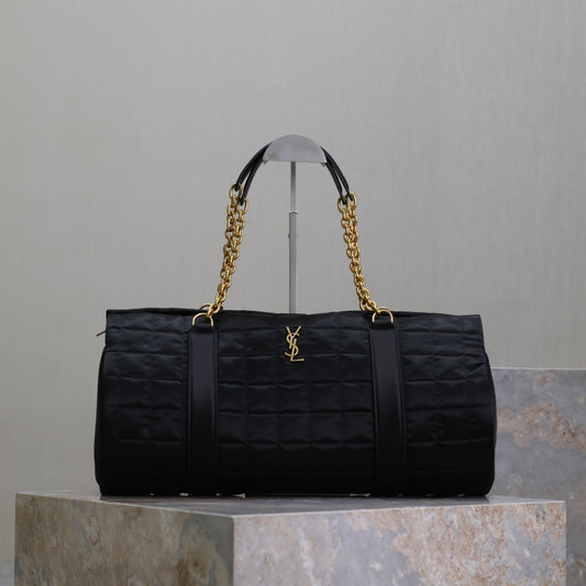 TRAVEL BAG 42 IN BLACK NYLON AND LEATHER TRIM GOLD HARDWARE mysite