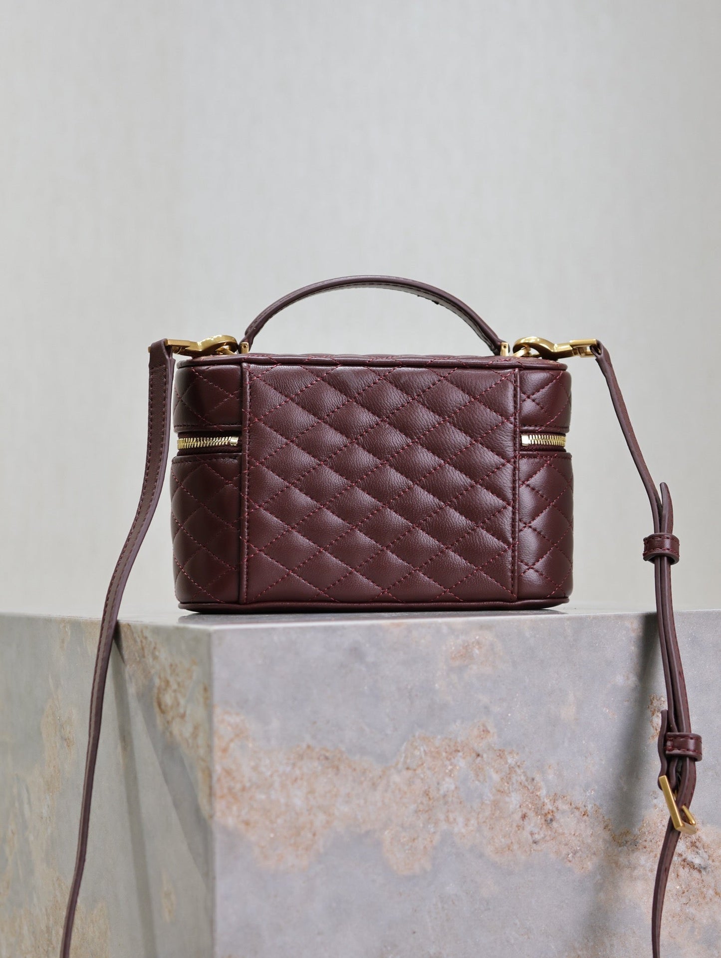 GABY MINI VANITY 18 IN AUBURN RED LAMBSKIN GOLD HARDWARE mysite