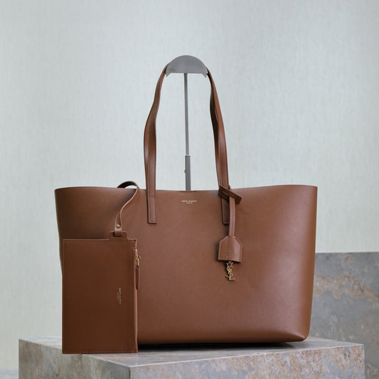 SHOPPING TOTE BAG 38 IN RED BROWN CALFSKIN mysite