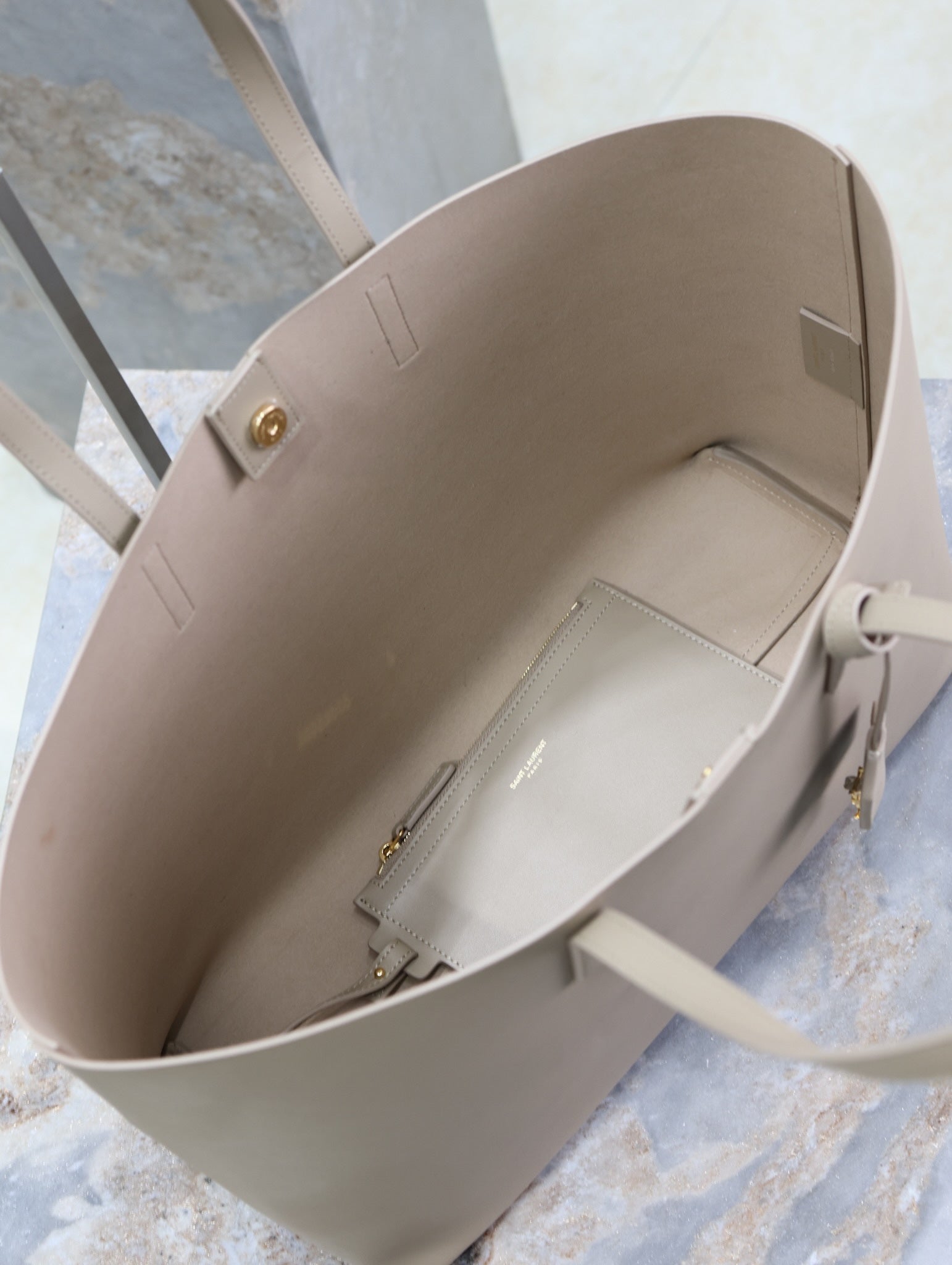 SHOPPING TOTE BAG 38 IN LIGHT BROWN CALFSKIN mysite