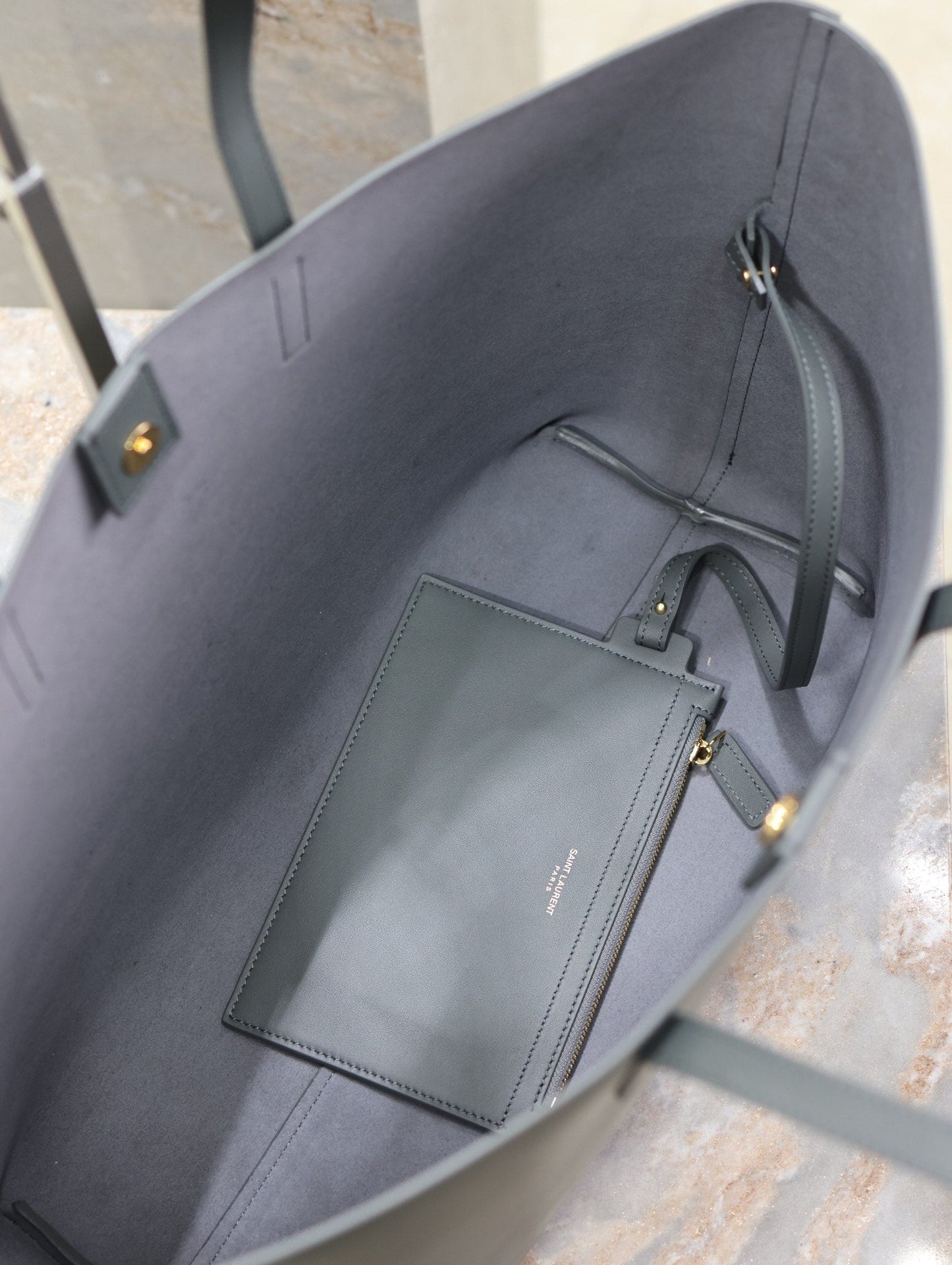 SHOPPING TOTE BAG 38 IN GRAY CALFSKIN mysite