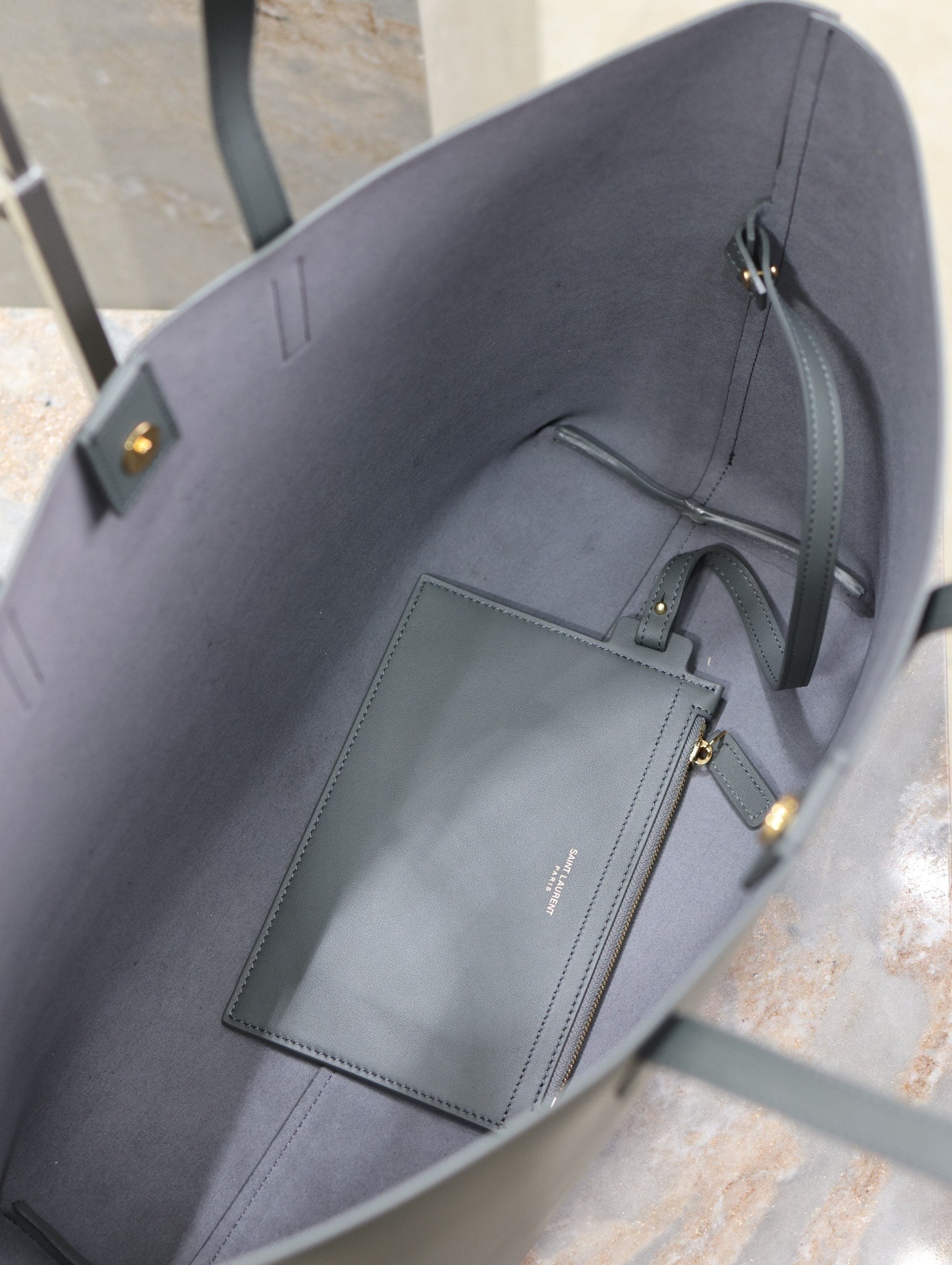 SHOPPING TOTE BAG 38 IN GRAY CALFSKIN mysite