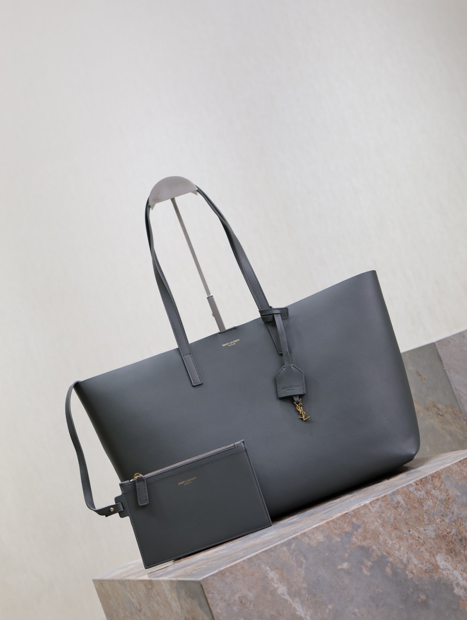 SHOPPING TOTE BAG 38 IN GRAY CALFSKIN mysite