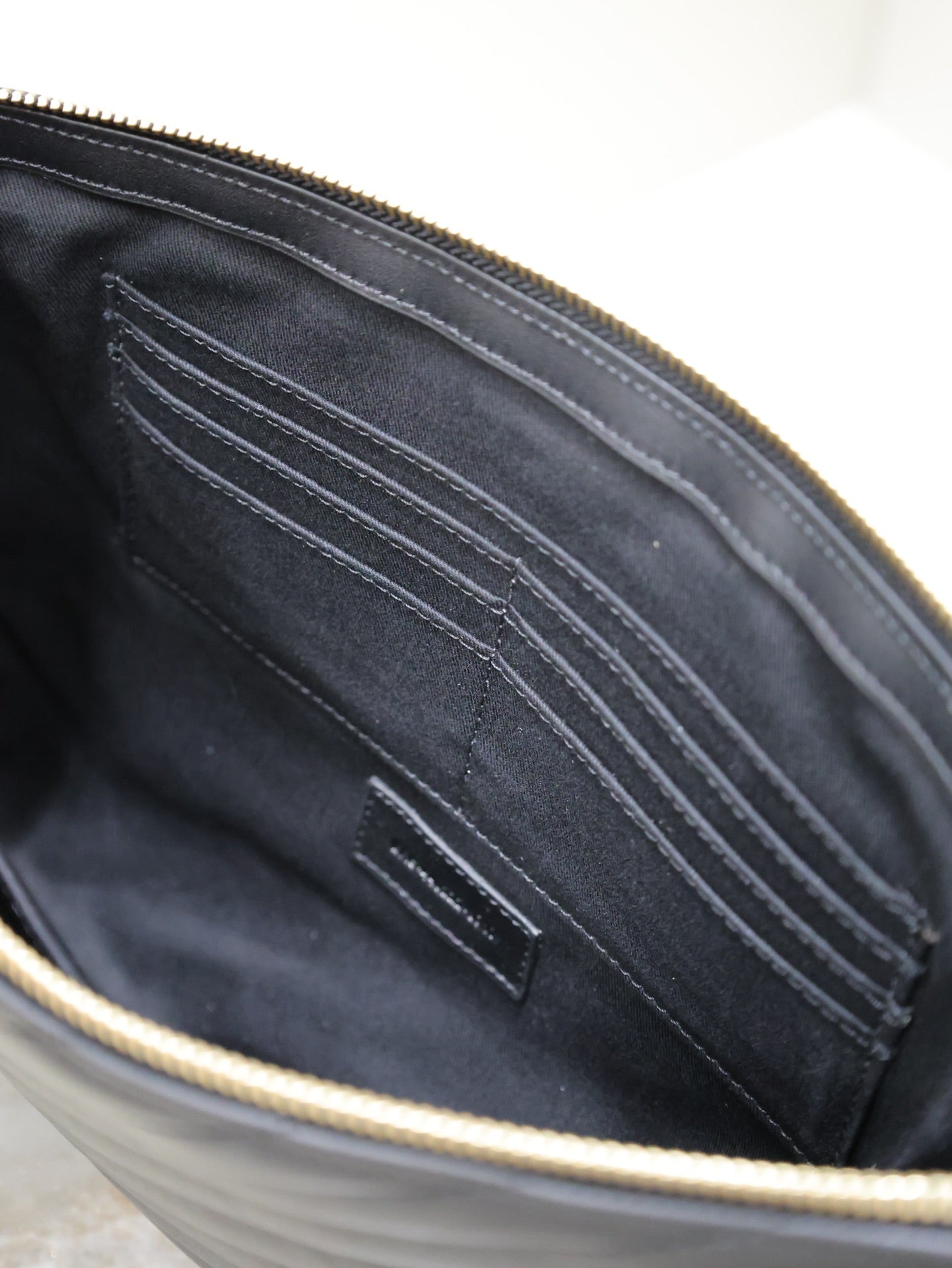 CLUTCH 36 IN BLACK QUILTED CALFSKIN GOLD BUCKLE mysite