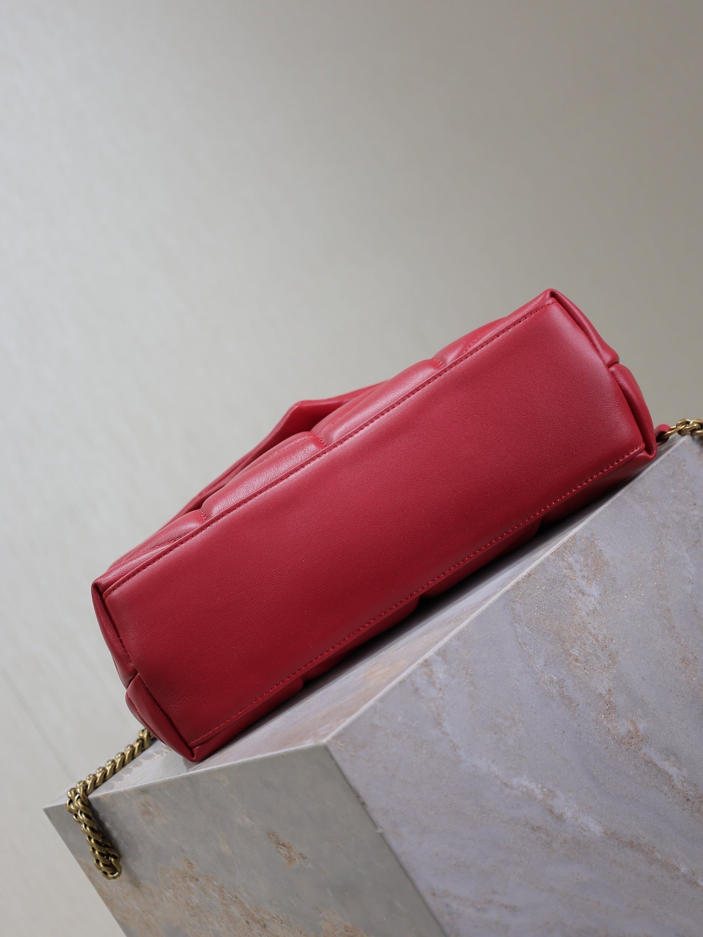 PUFFER SMALL 29 IN RED LAMBSKIN GOLD HARDWARE mysite