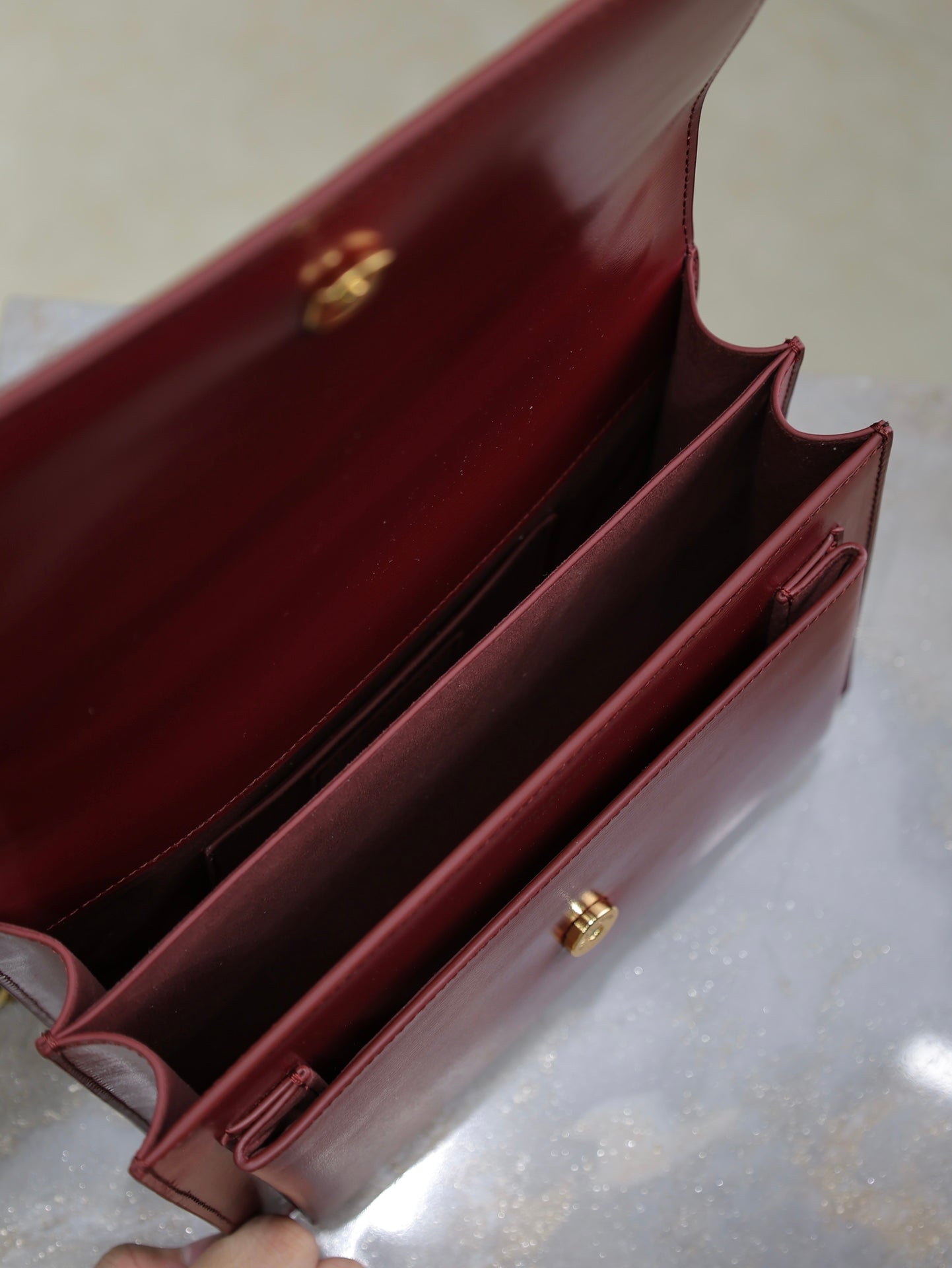 YSL Medium Sunset Shoulder Bag 22cm Burgundy Cowhide GHW mysite