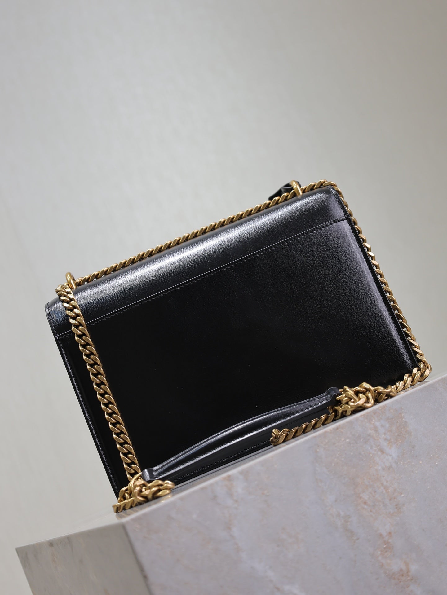 YSL Medium Sunset Shoulder Bag 22cm Black Cowhide GHW mysite