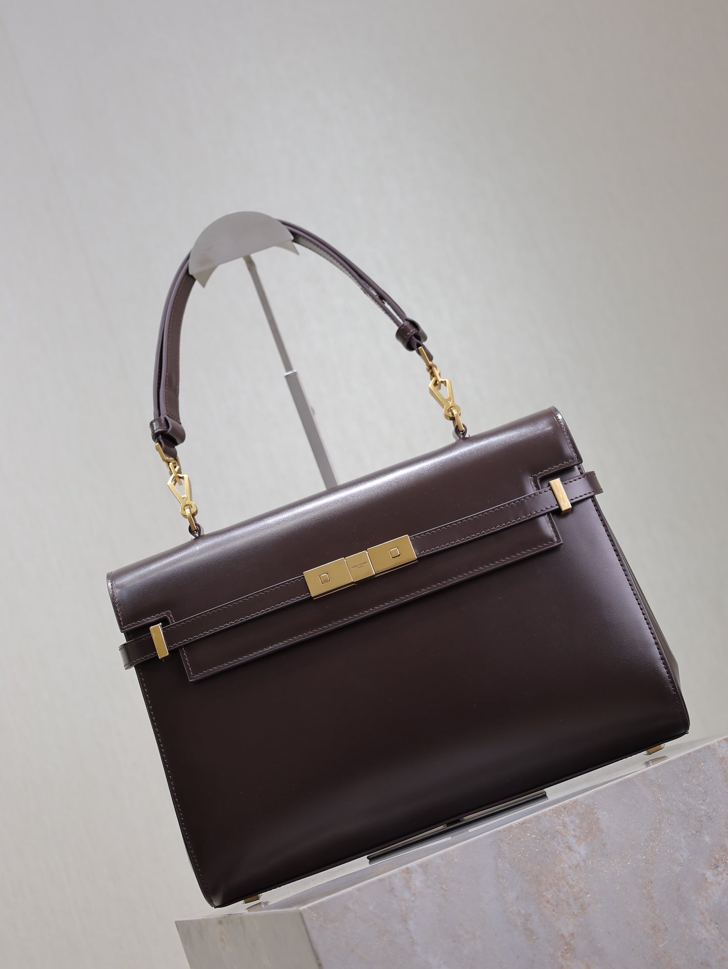 MANHATTAN TOP HANDLE BAG 32 IN BRUNETTE BROWN CALFSKIN mysite