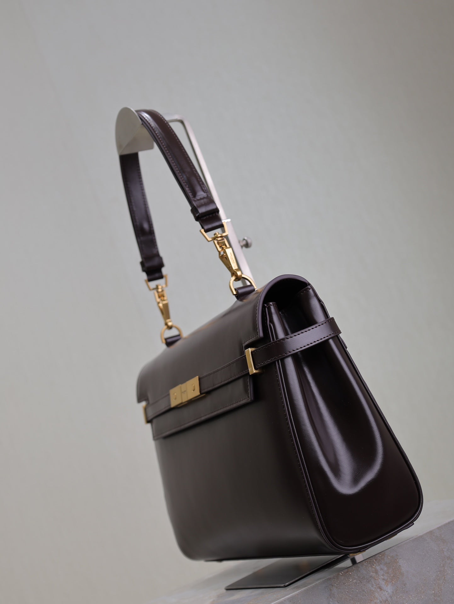 MANHATTAN TOP HANDLE BAG 32 IN BRUNETTE BROWN CALFSKIN mysite