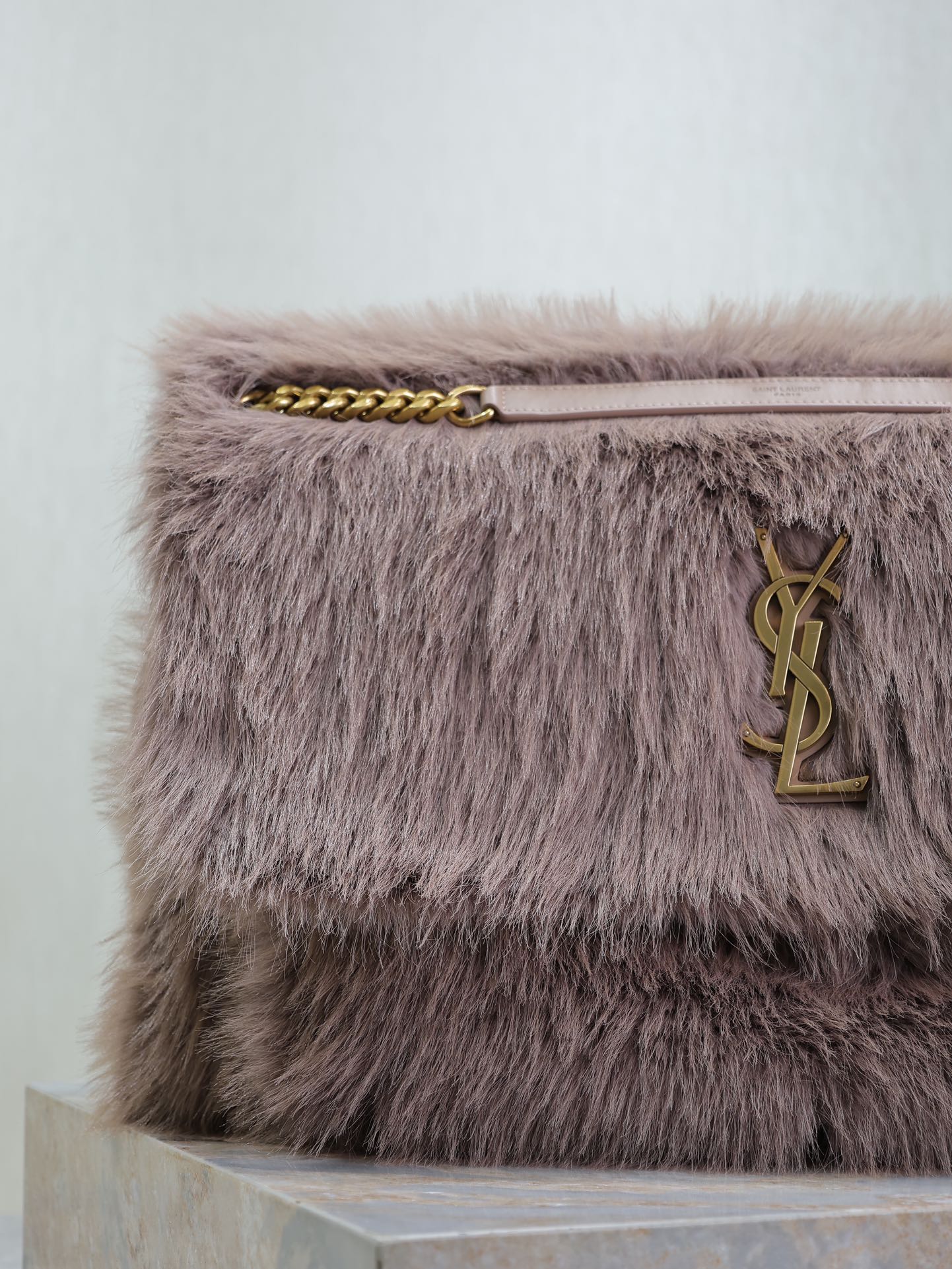NIKI 47 IN LIGHT PURPLE RABBIT FUR GOLD HARDWARE mysite