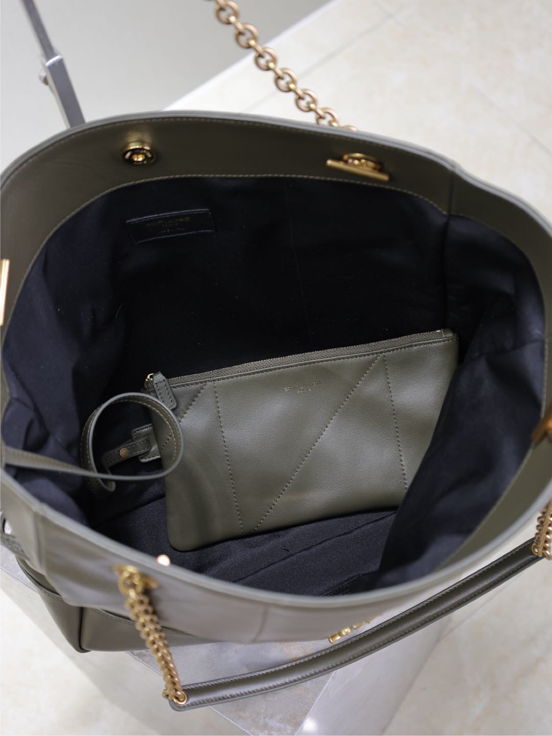 JAMIE LARGE POCHON 34 IN UNIFORM GREEN LAMBSKIN COPPER HARDWARE mysite