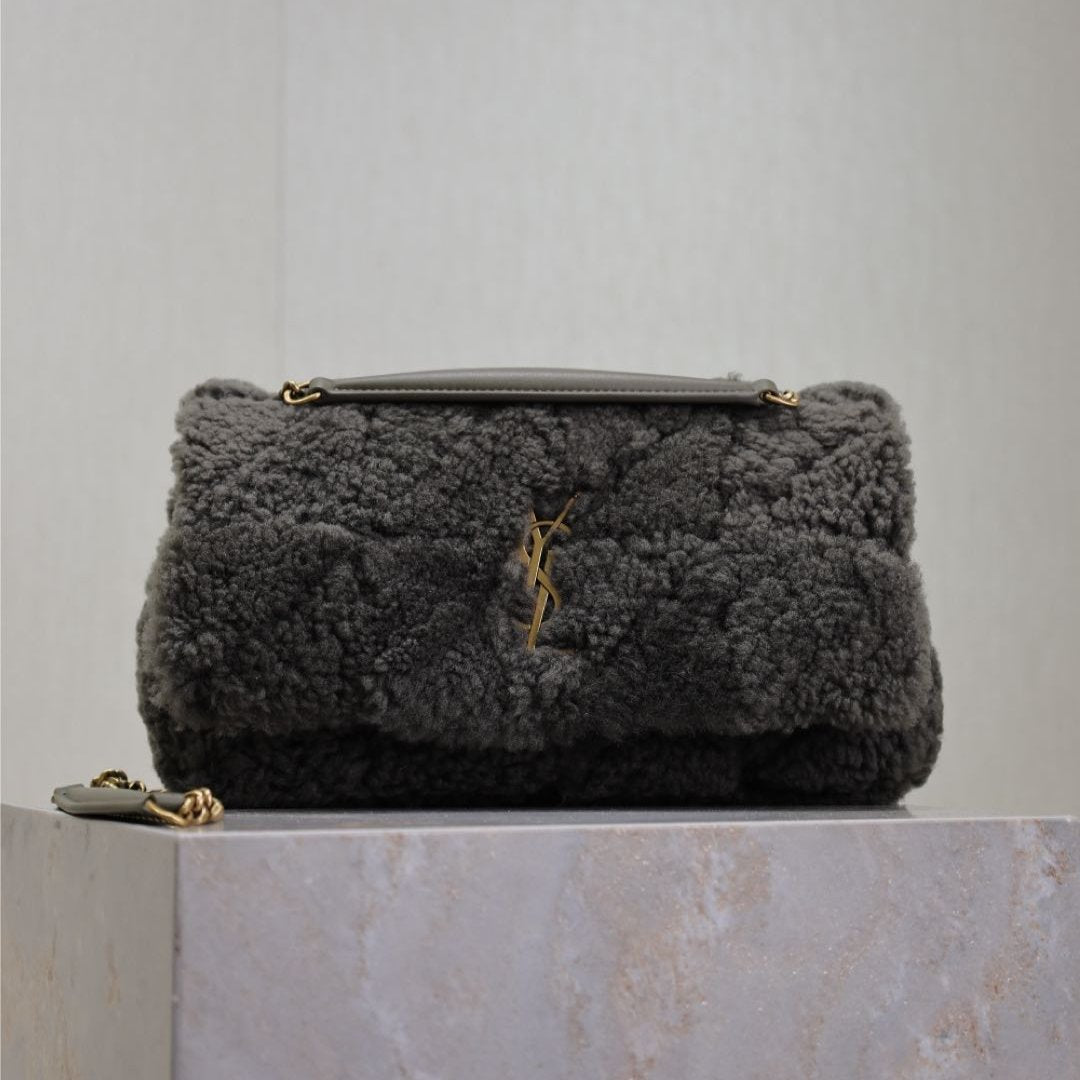 JAMIE BAG 25 IN DARK GRAY LAMB WOOL mysite