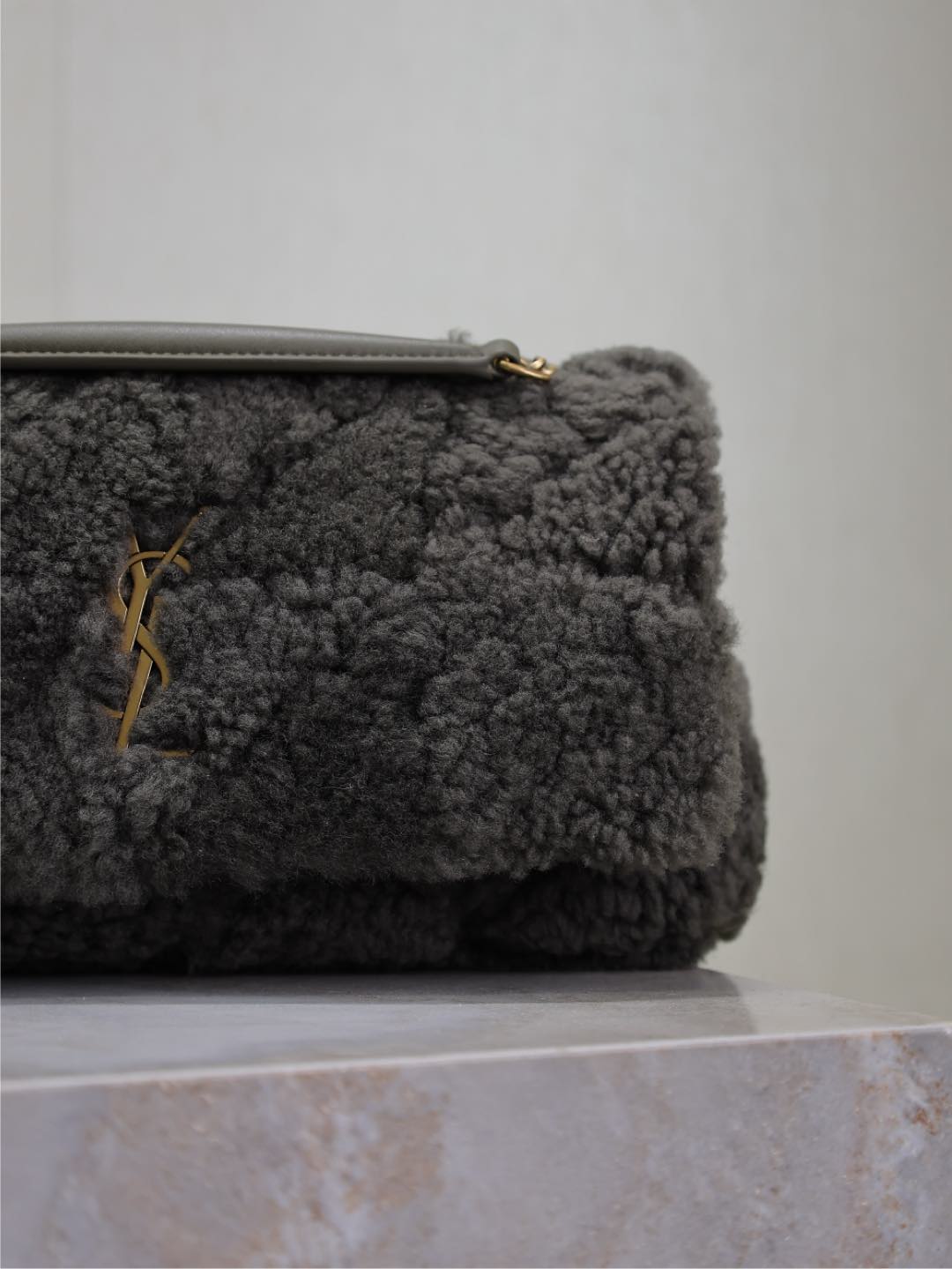 JAMIE BAG 25 IN DARK GRAY LAMB WOOL mysite