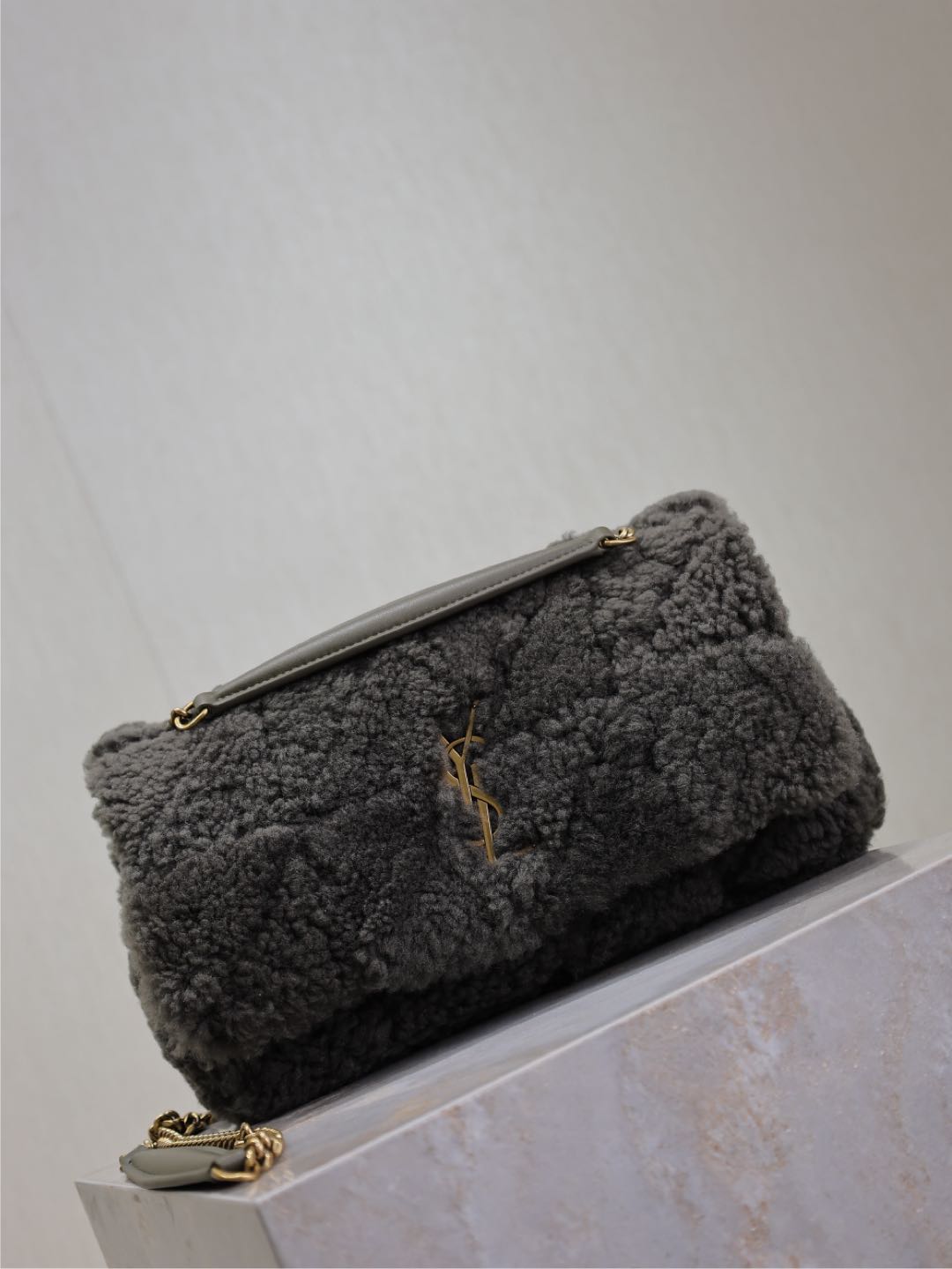 JAMIE BAG 25 IN DARK GRAY LAMB WOOL mysite