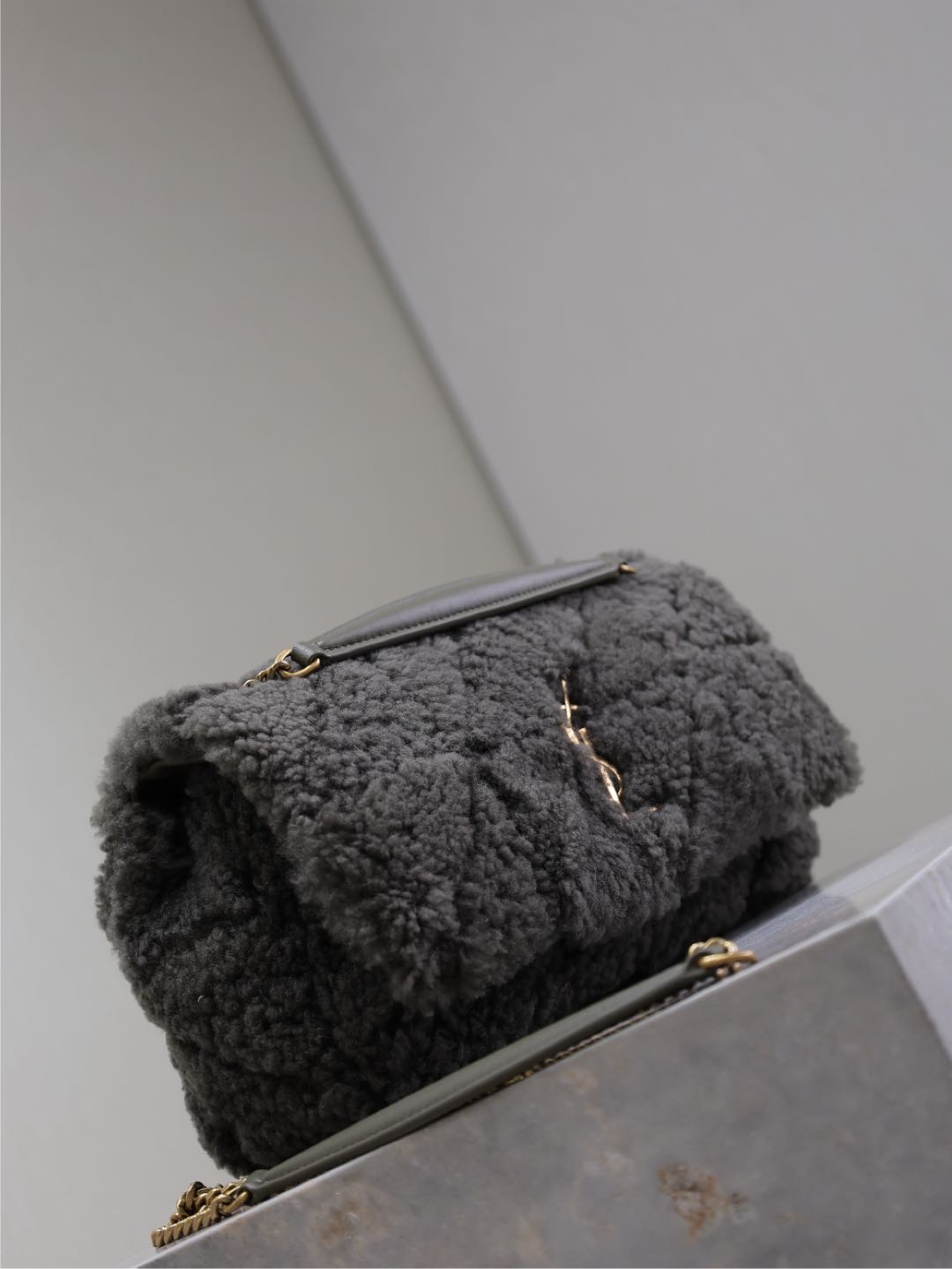 JAMIE BAG 25 IN DARK GRAY LAMB WOOL mysite