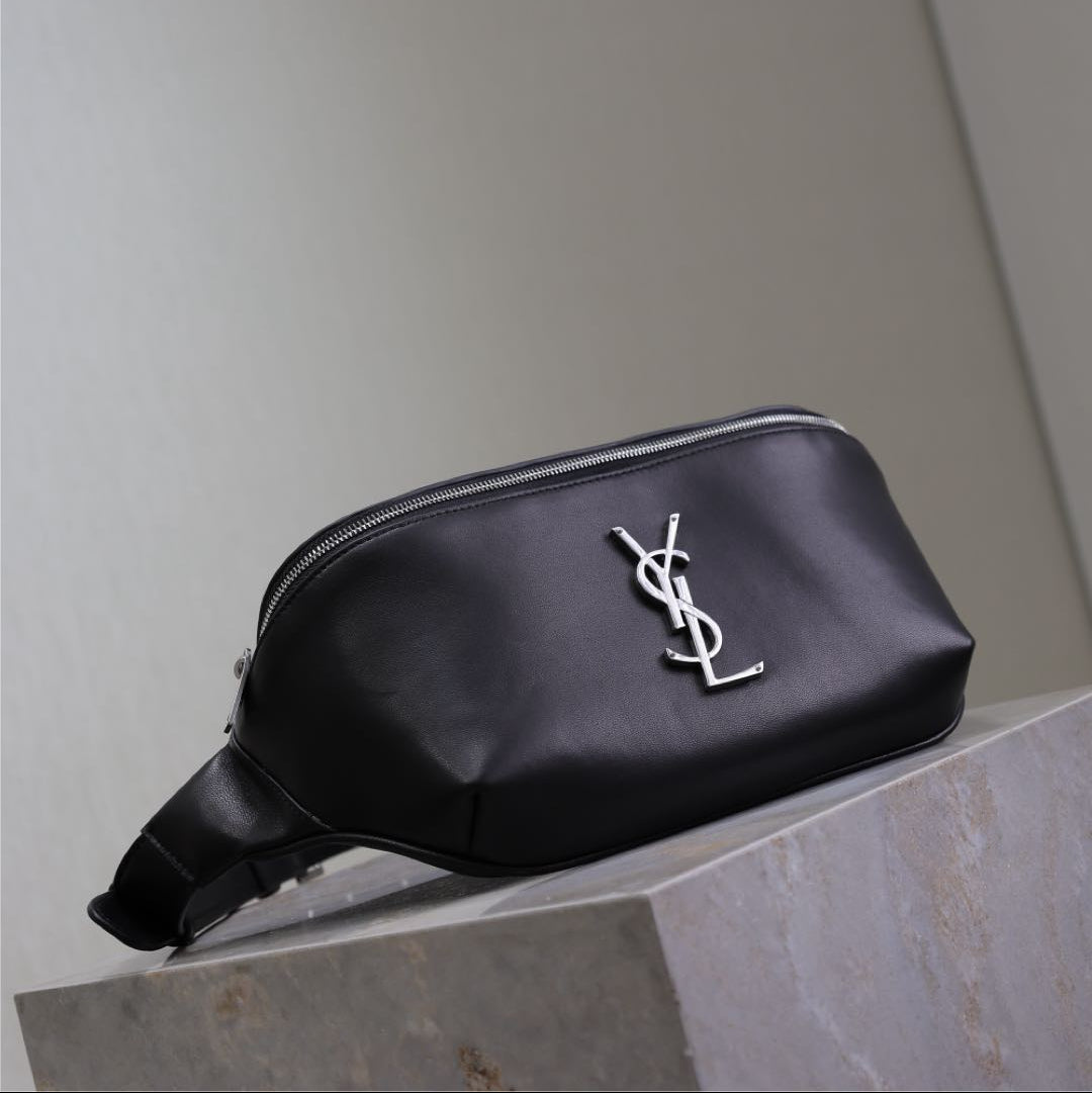 Prada Classic Belt Bag 25cm Black Lamskin Sliver HW mysite