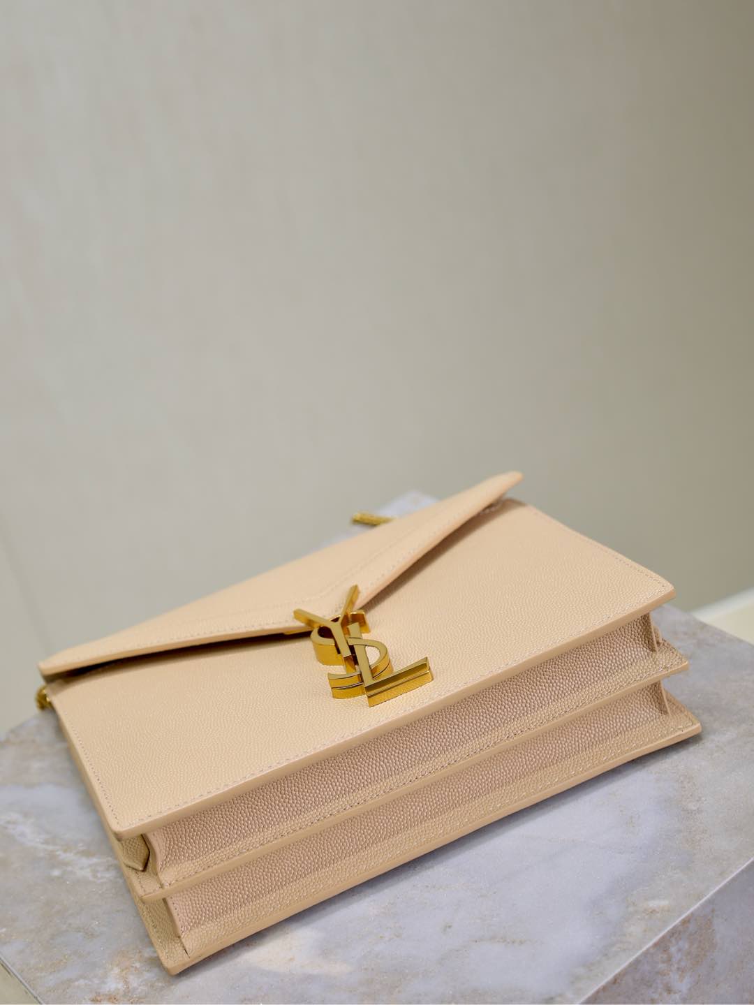 CASSANDRA CHAIN BAG 22 IN APRICOT CAVIAR PATTERN CALFSKIN GOLD HARDWARE mysite