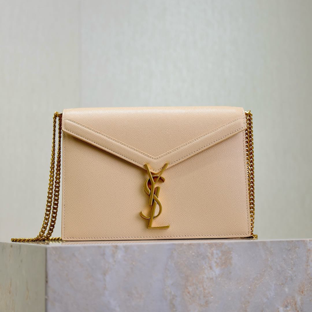 CASSANDRA CHAIN BAG 22 IN APRICOT CAVIAR PATTERN CALFSKIN GOLD HARDWARE mysite