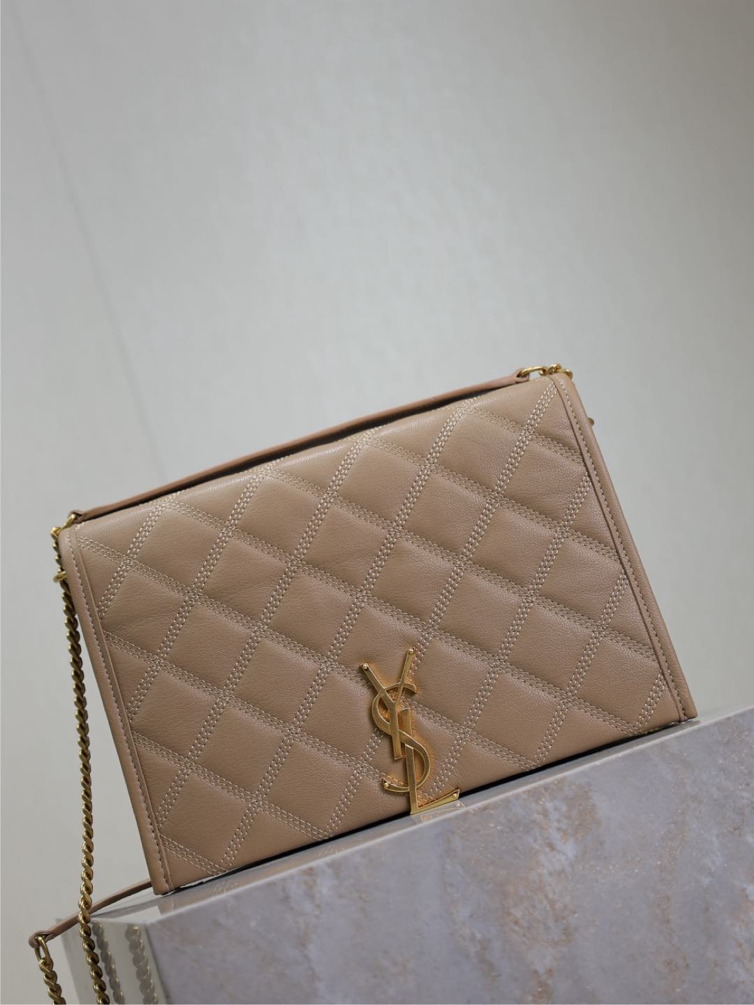 BECKY 25 IN MEDIUM BROWN QUILTED LAMBSKIN GOLD HARDWARE mysite