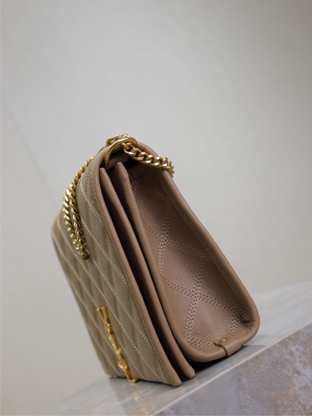 BECKY 25 IN MEDIUM BROWN QUILTED LAMBSKIN GOLD HARDWARE mysite