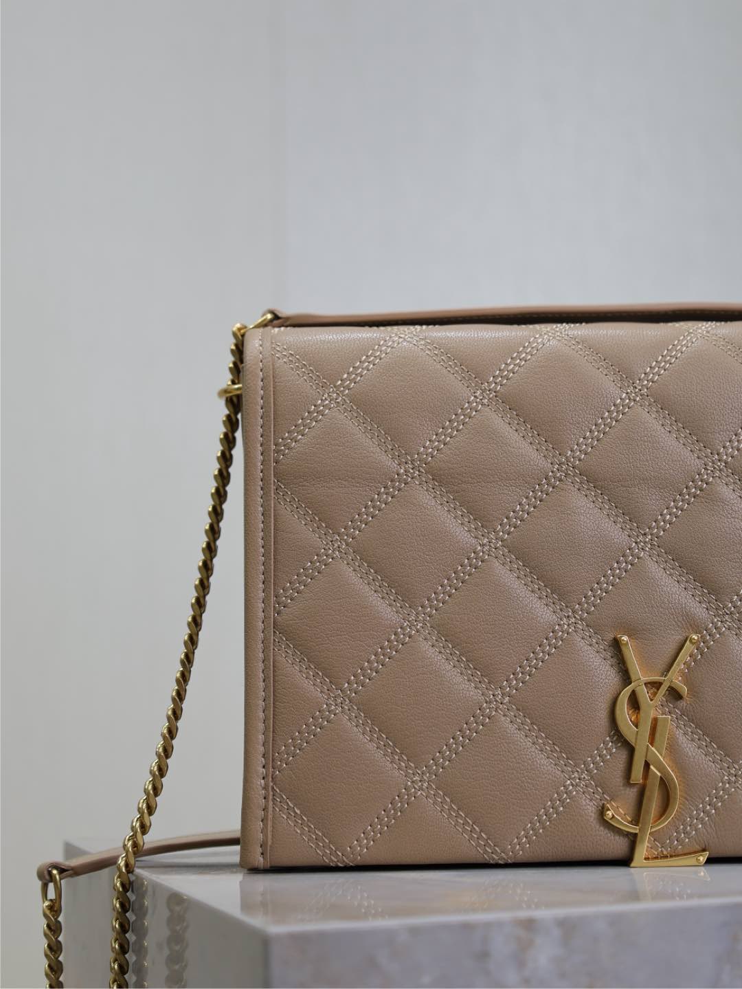 BECKY 25 IN MEDIUM BROWN QUILTED LAMBSKIN GOLD HARDWARE mysite