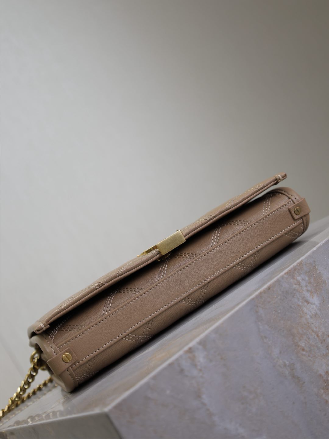 BECKY 22 IN MEDIUM BROWN QUILTED LAMBSKIN GOLD HARDWARE mysite