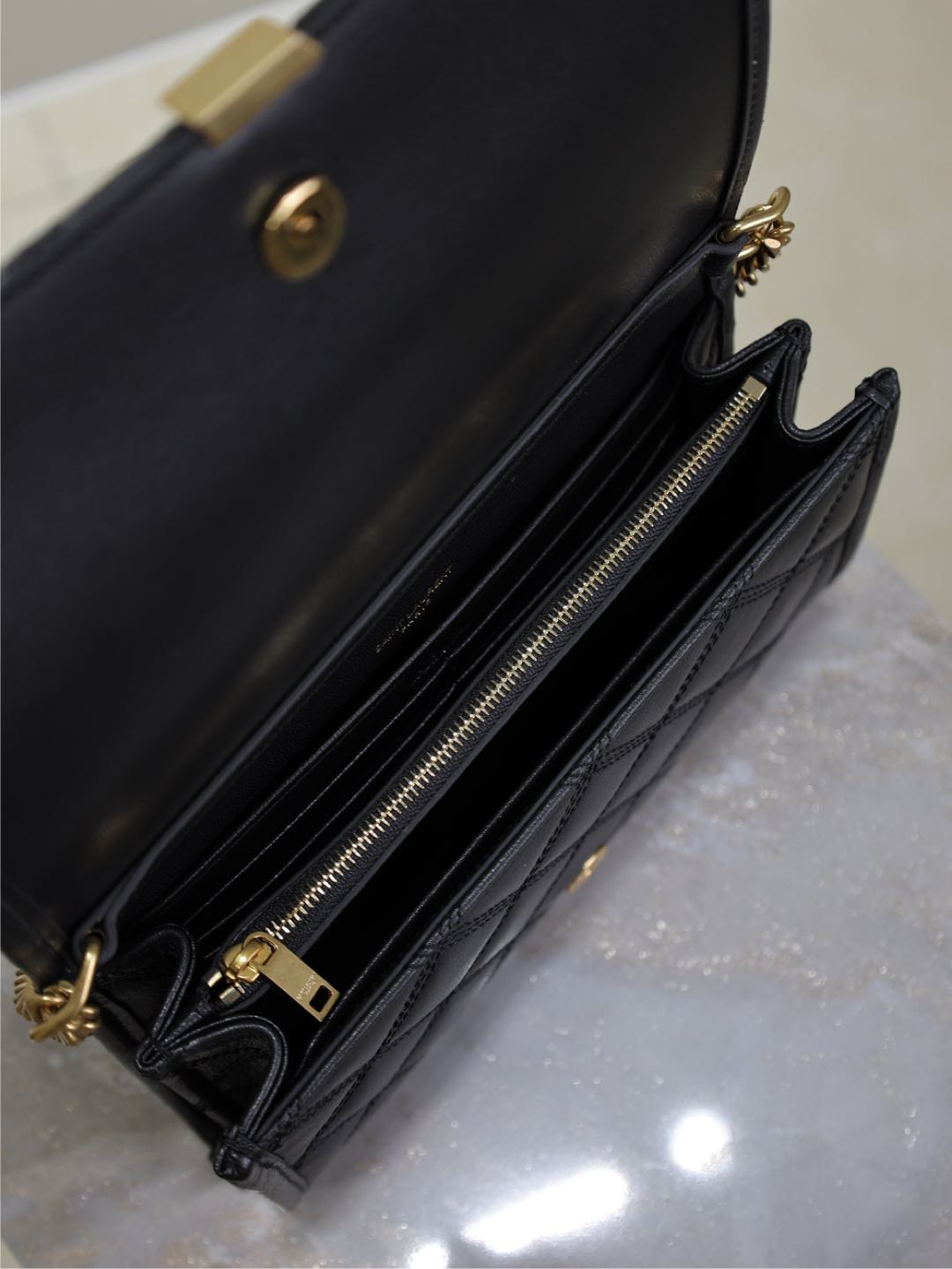 BECKY 22 IN BLACK QUILTED LAMBSKIN GOLD HARDWARE mysite