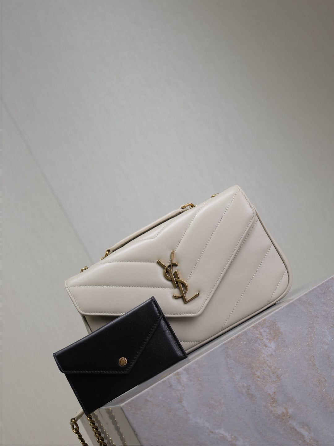 LOULOU SMALL 24 IN WHITE SHEEPSKIN GOLD HARDWARE mysite