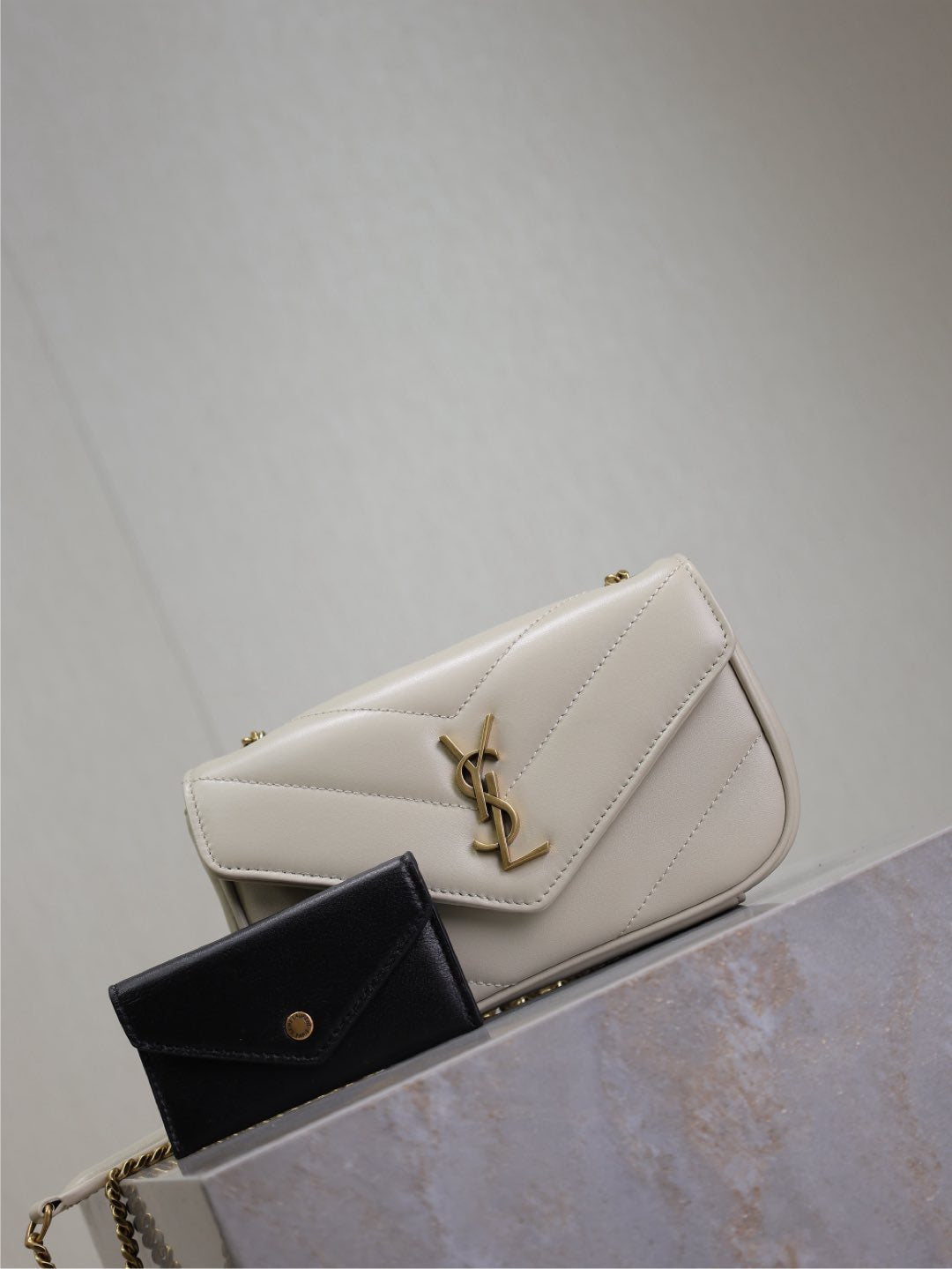 LOULOU MINI 20 IN WHITE SHEEPSKIN GOLD HARDWARE mysite