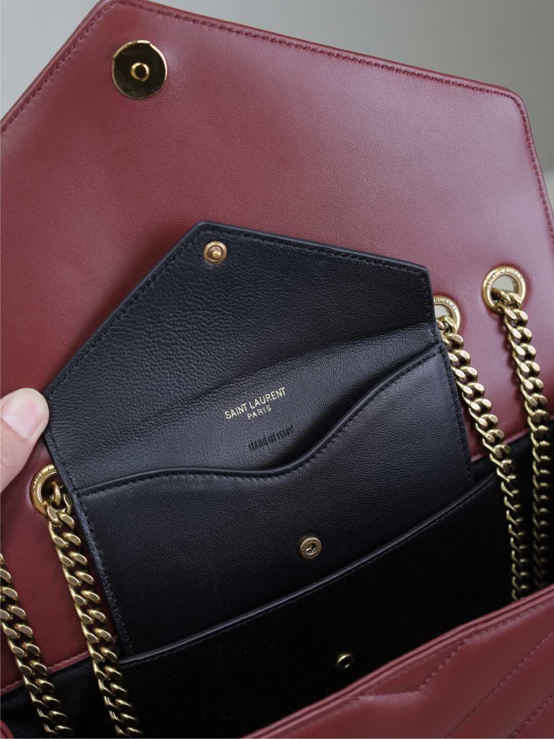 LOULOU MEDIUM 29 IN BURGUNDY RED SHEEPSKIN GOLD HARDWARE mysite