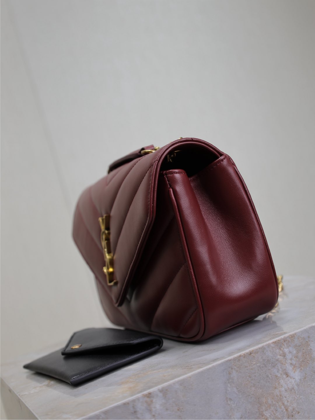 LOULOU SMALL 24 IN BURGUNDY RED SHEEPSKIN GOLD HARDWARE mysite