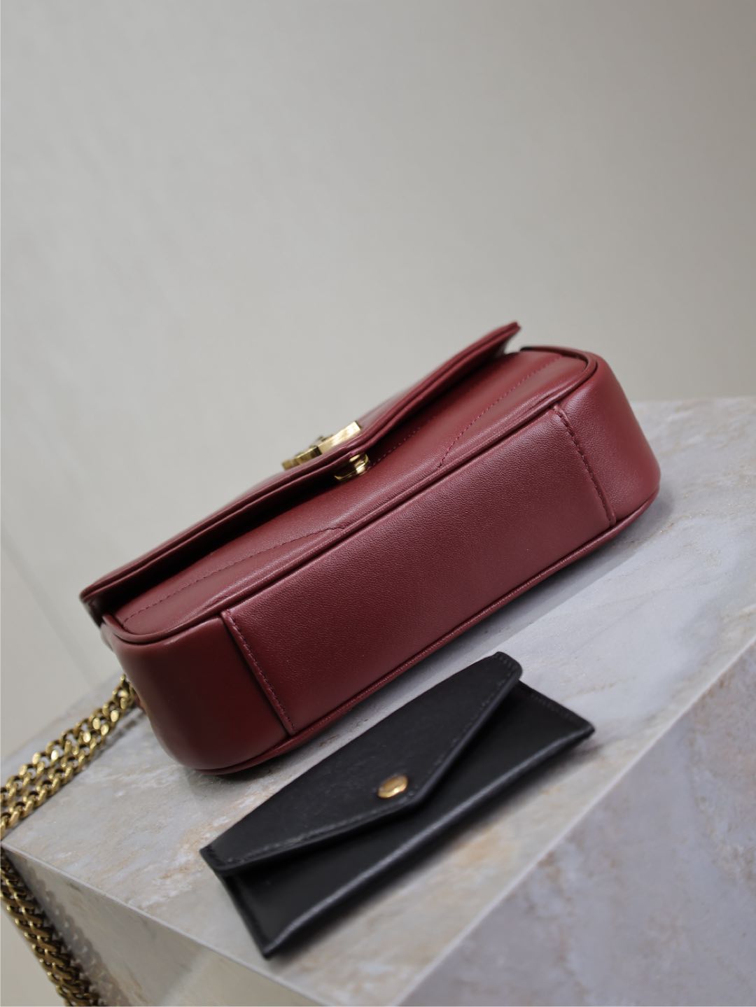 LOULOU MINI 20 IN BURGUNDY RED SHEEPSKIN GOLD HARDWARE mysite