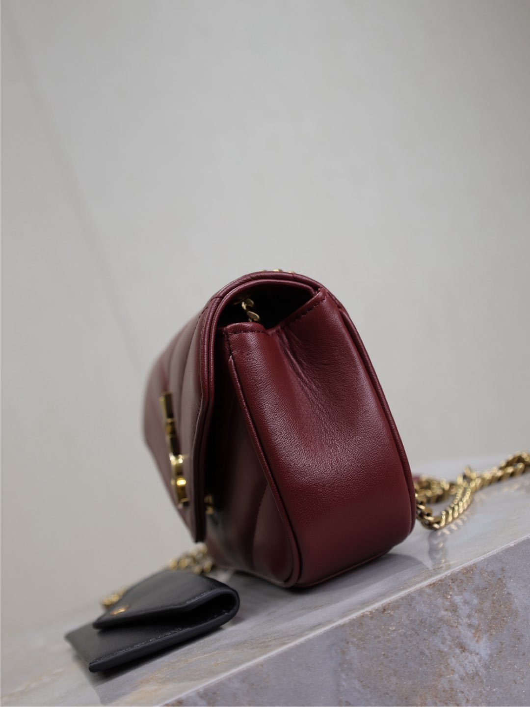 LOULOU MINI 20 IN BURGUNDY RED SHEEPSKIN GOLD HARDWARE mysite