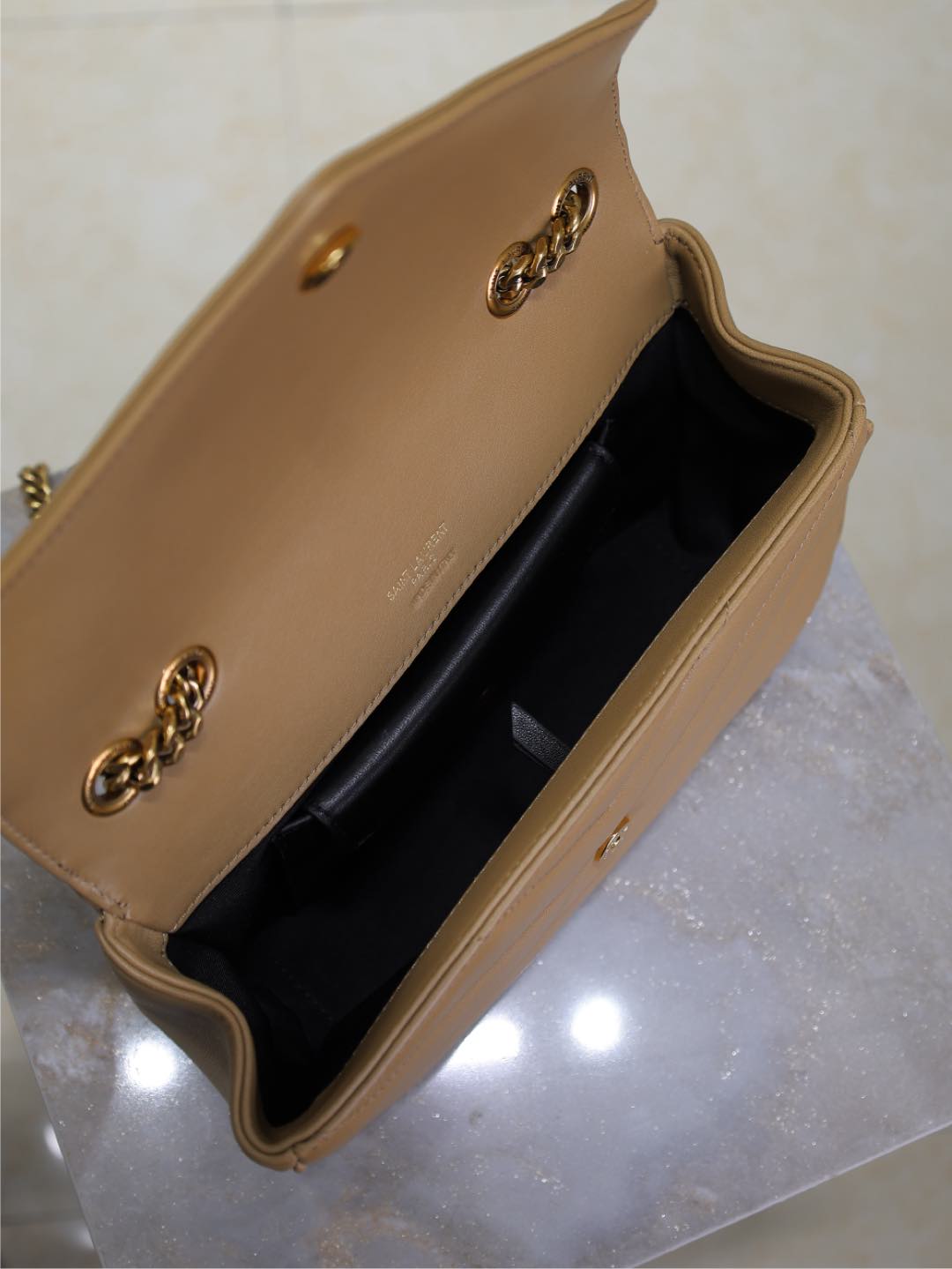 LOULOU SMALL 24 IN MILK TEA SHEEPSKIN GOLD HARDWARE mysite