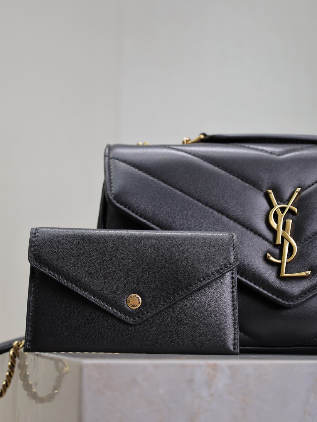 LOULOU SMALL 24 IN BLACK SHEEPSKIN GOLD HARDWARE mysite