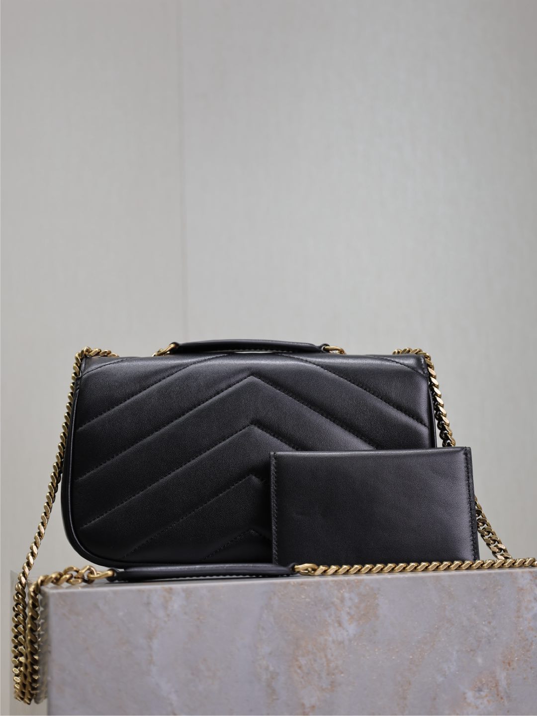 LOULOU SMALL 24 IN BLACK SHEEPSKIN GOLD HARDWARE mysite